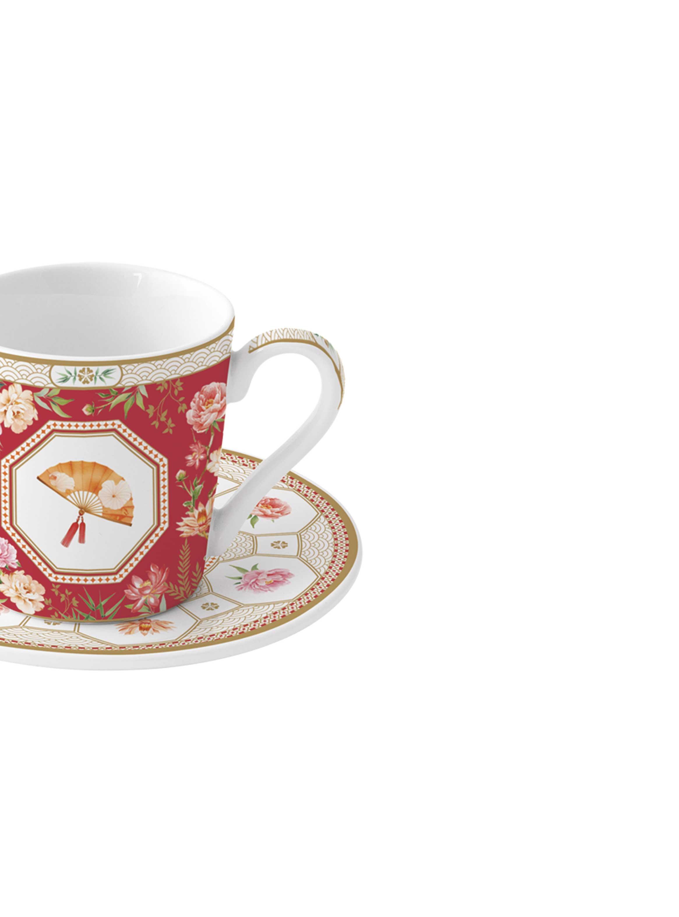 Set 6 Tazas Café + Platillo-2
