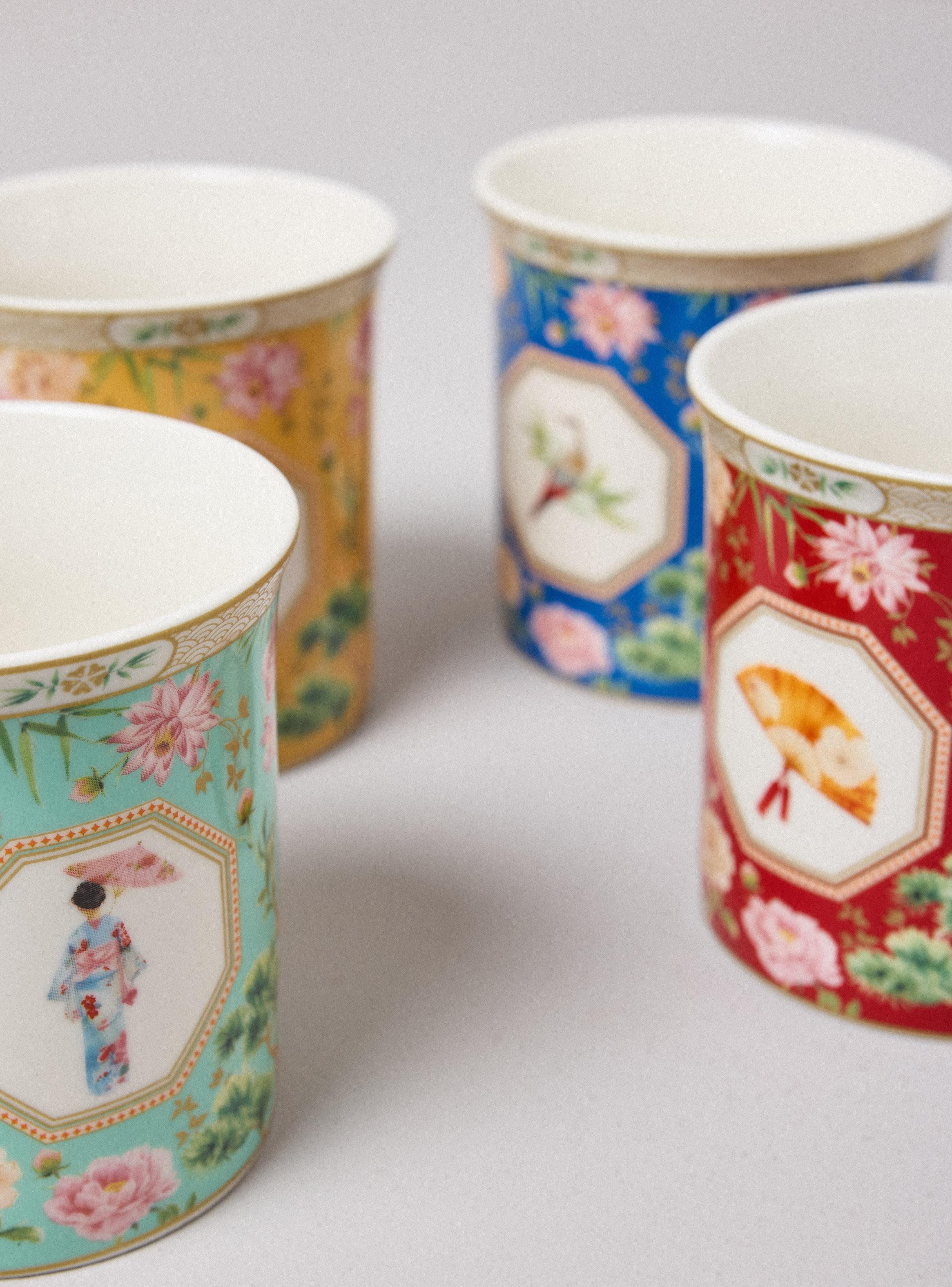 Set 4 Mugs Oriental-1