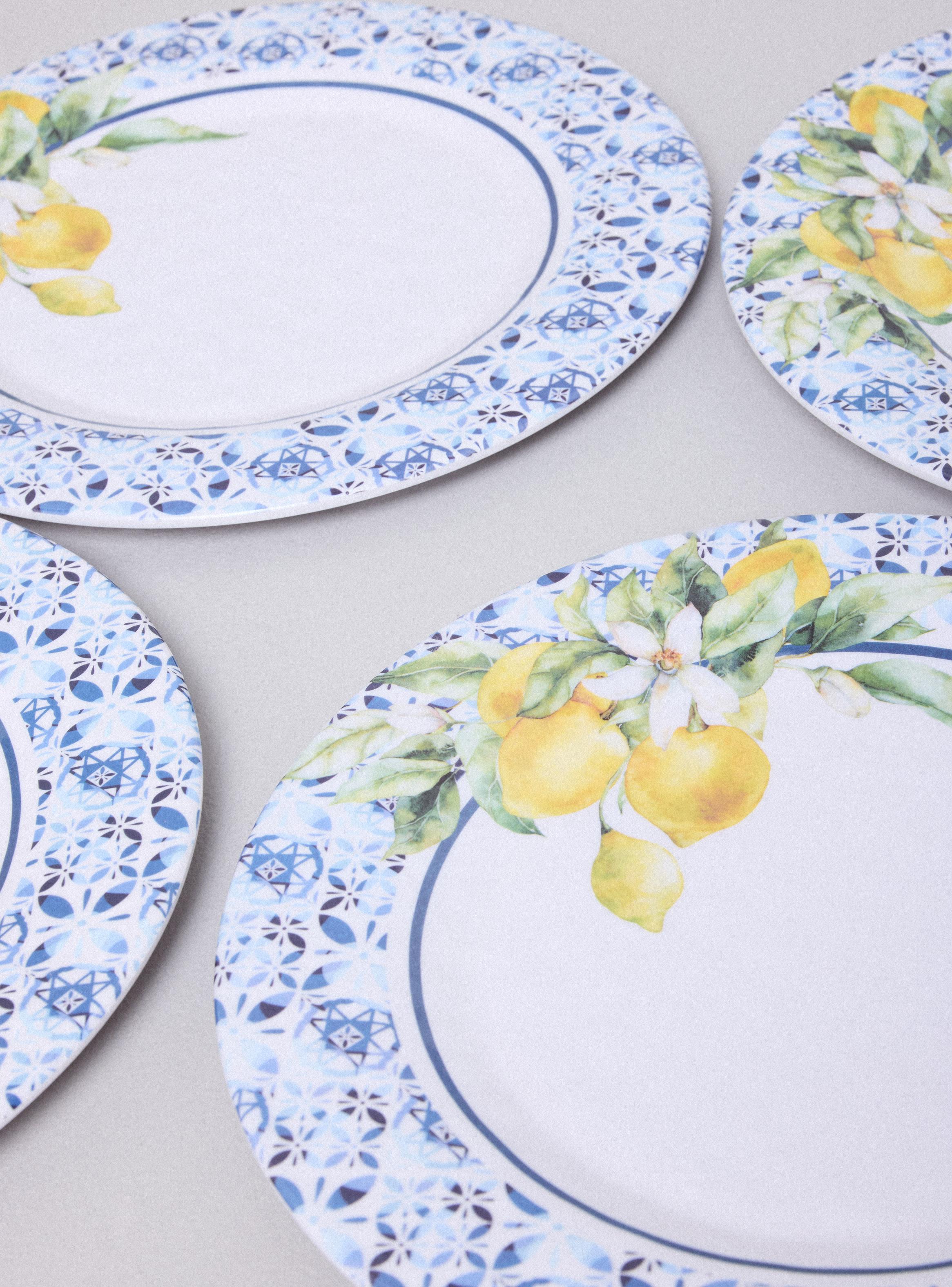 Set 4 Platos 28 cm Melamina Limones-2