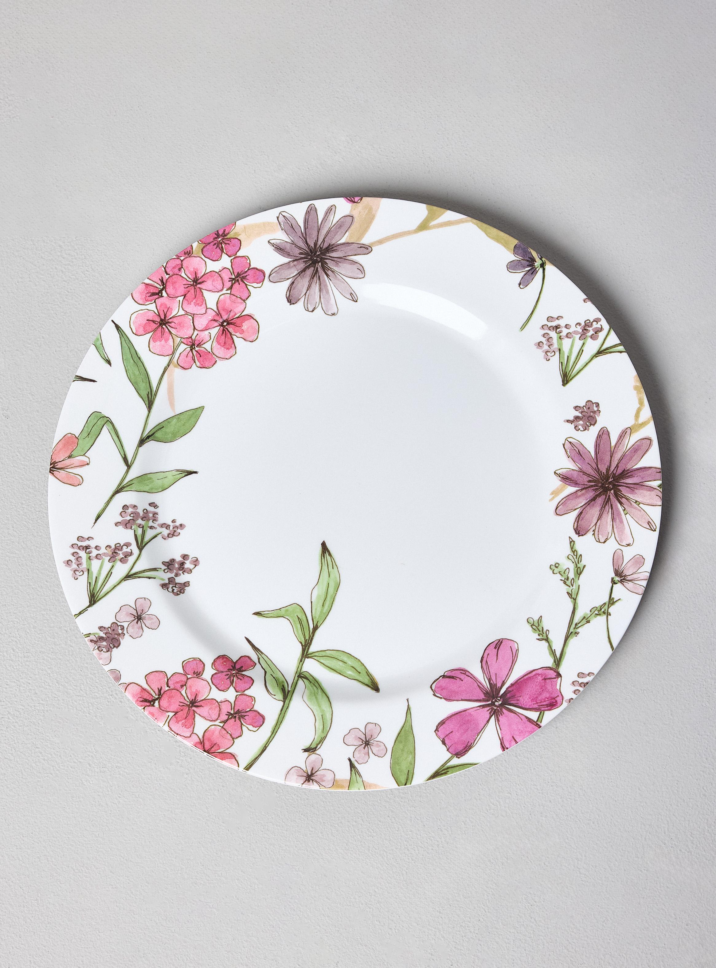 Set 4 Platos 27.5 cm Melamina Floral-2