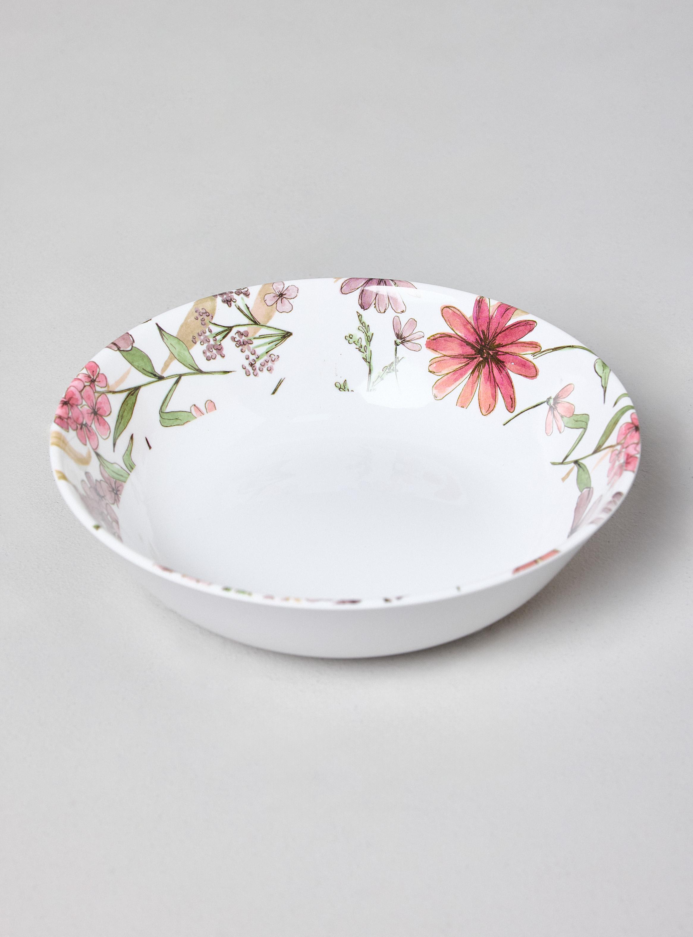 Set 4 Bowls 19 cm Melamina Floral-2