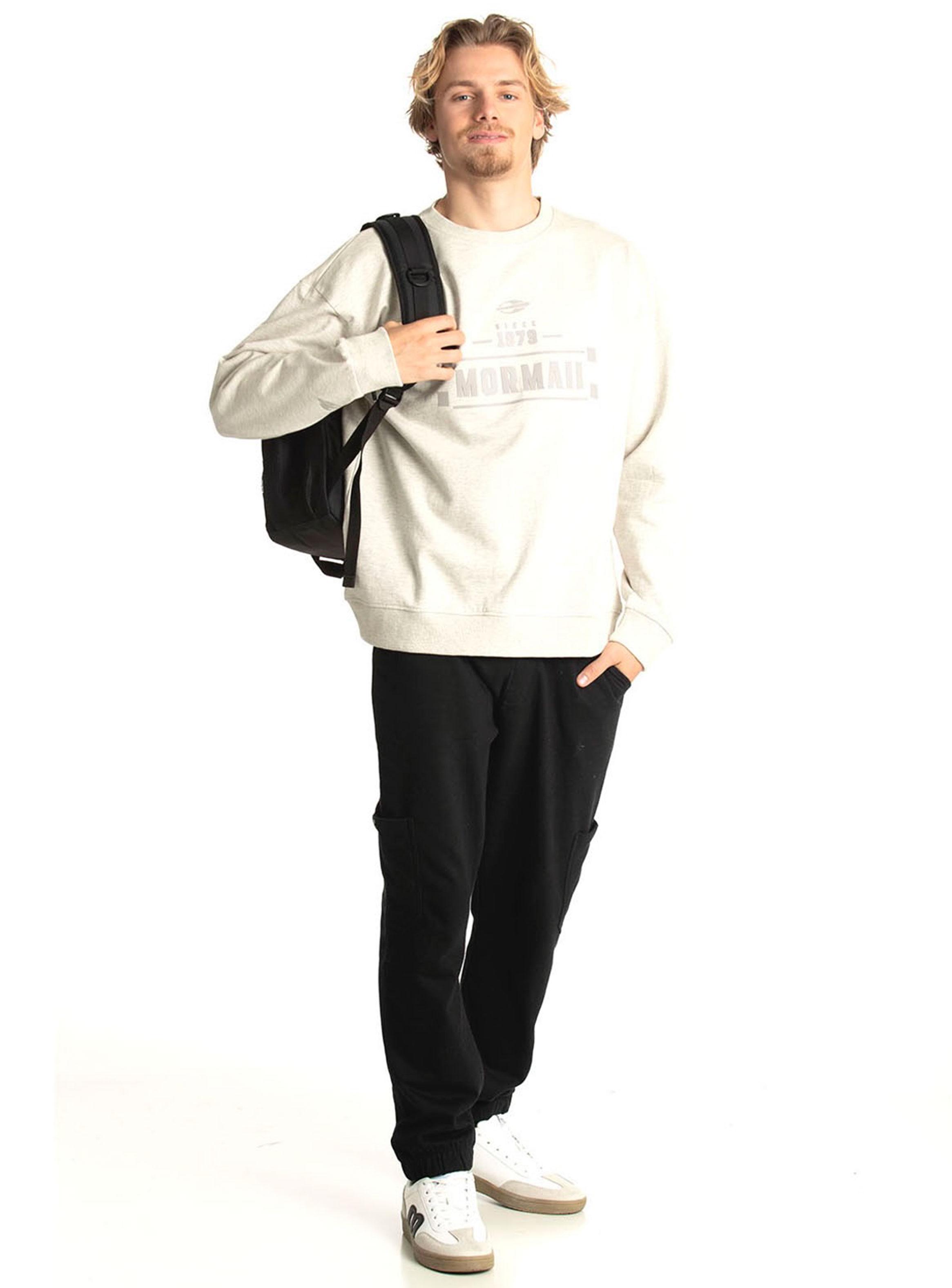 Polerón Crew Neck Melange Estampado-3