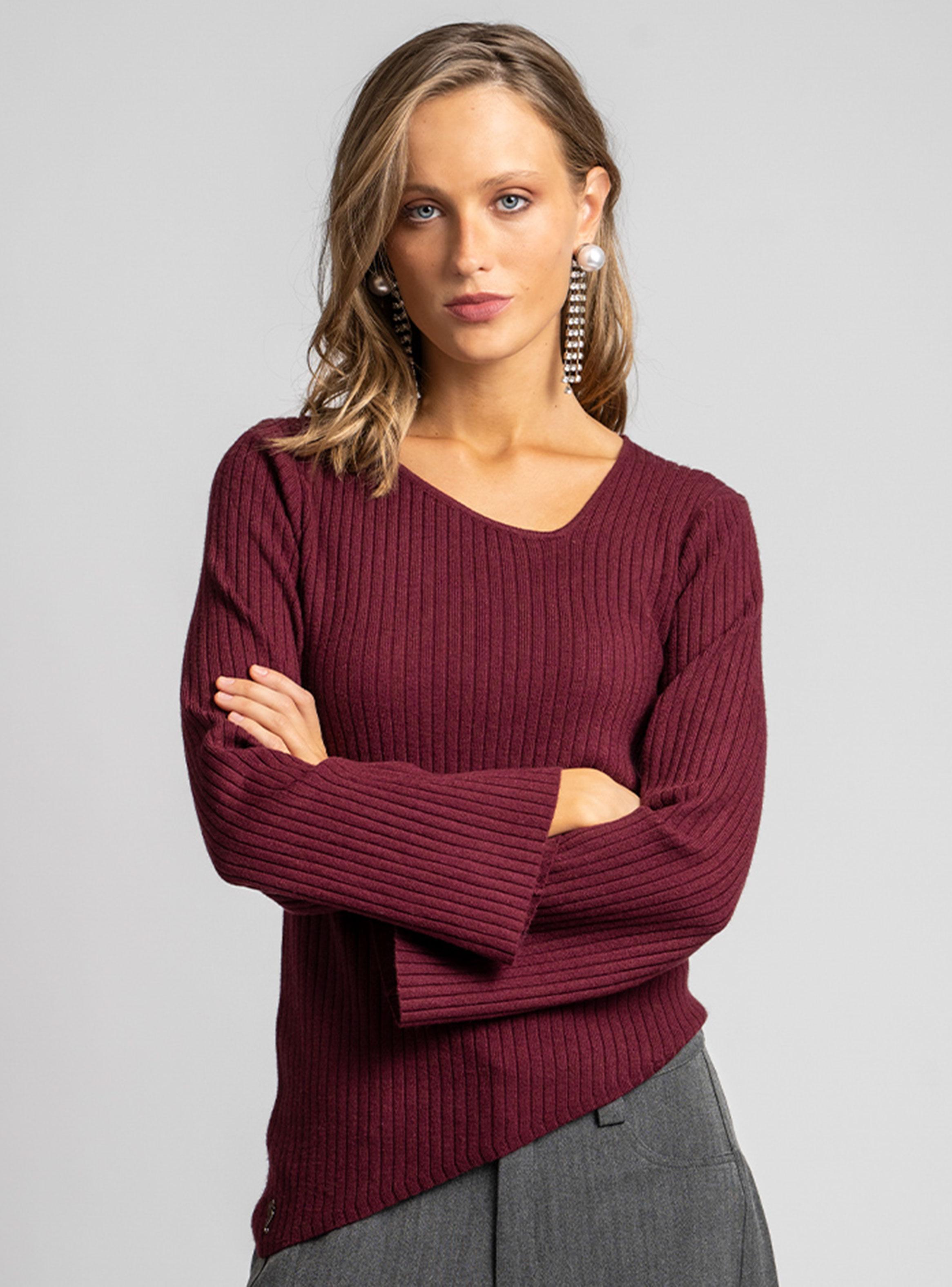 Polera Tejida Alexia Burdeo-0