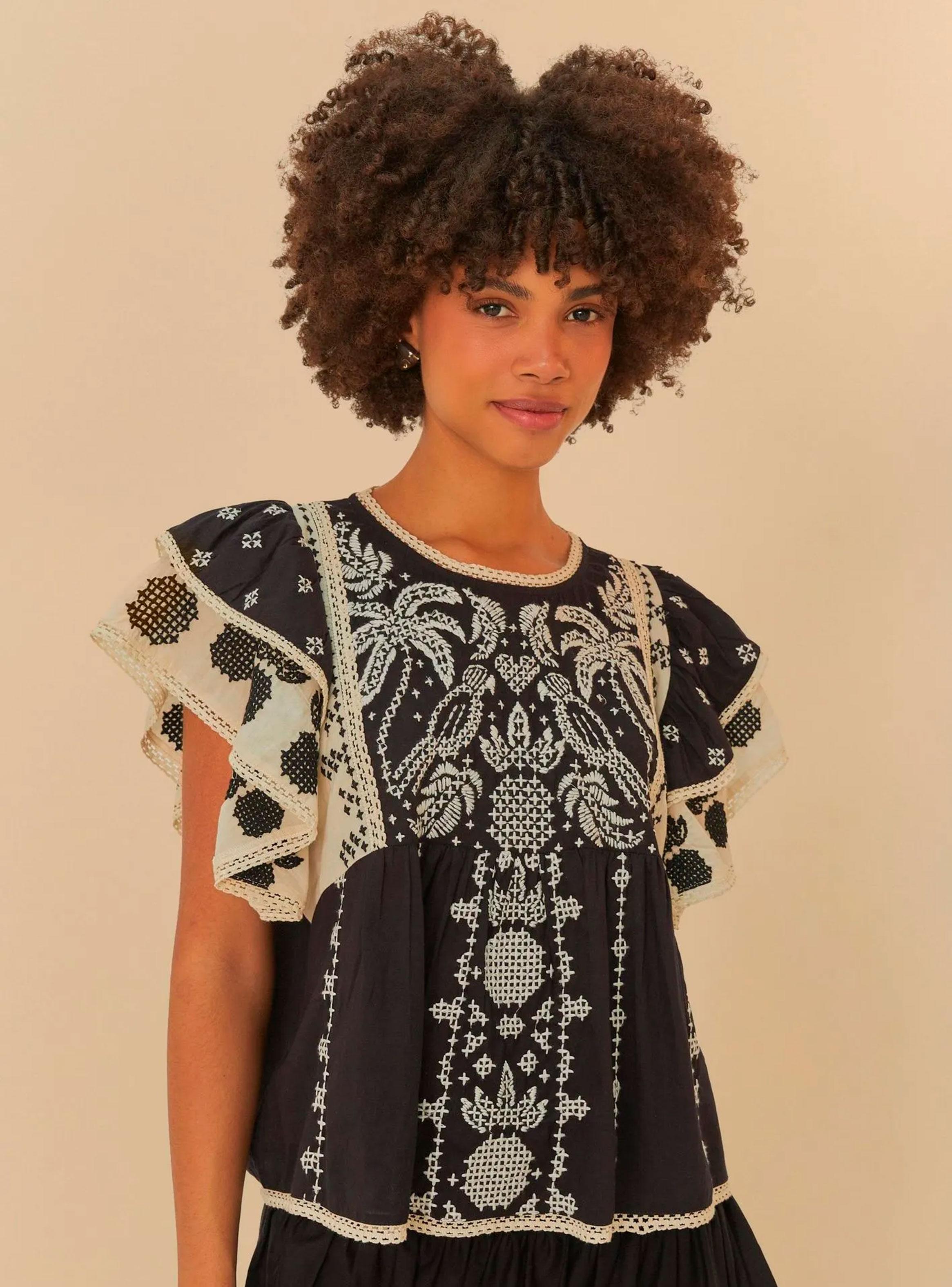 Blusa Vuelos con Detalles Bordados-2