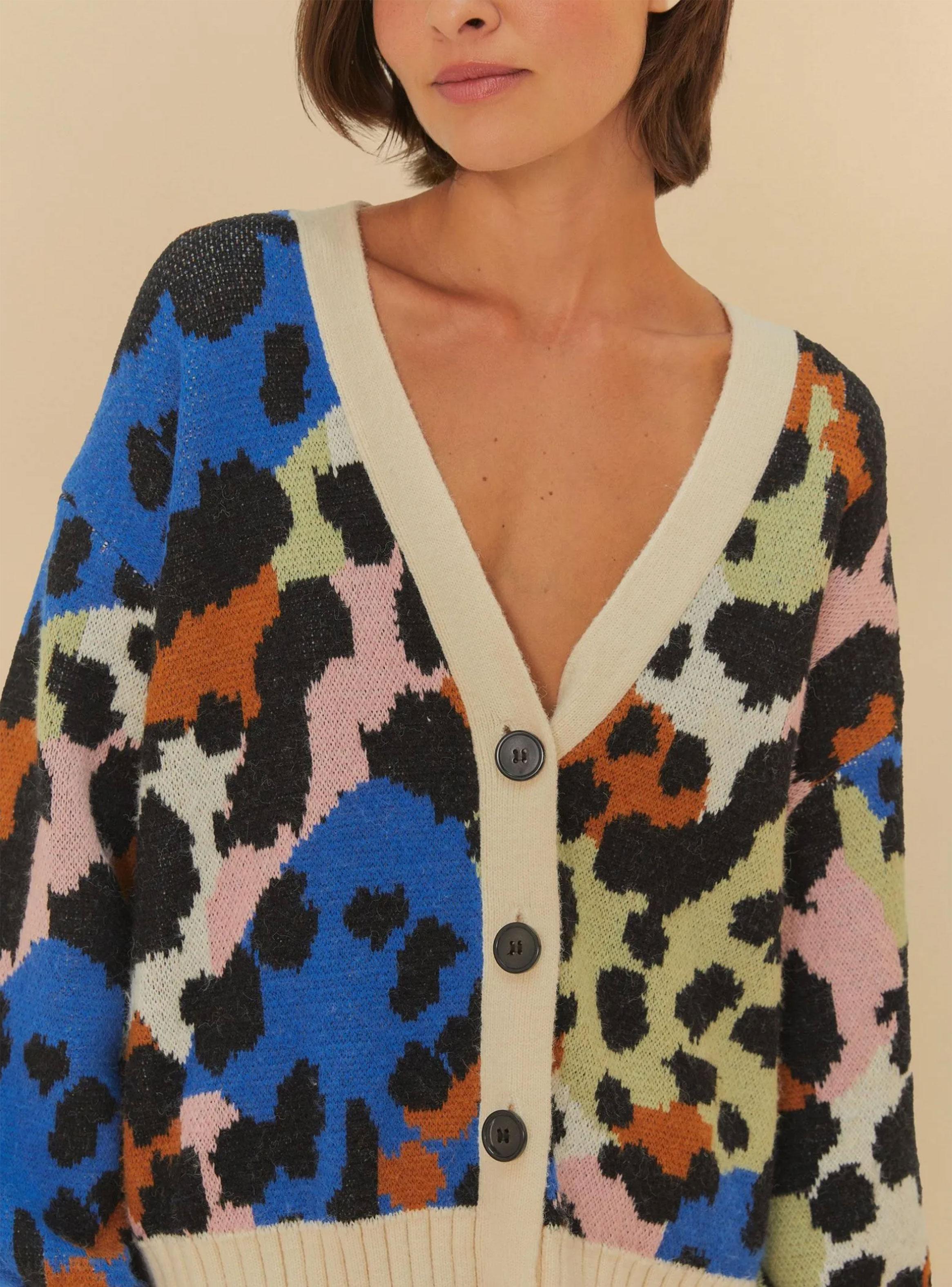 Chaleco Abotonado con Diseño Animal Print-2