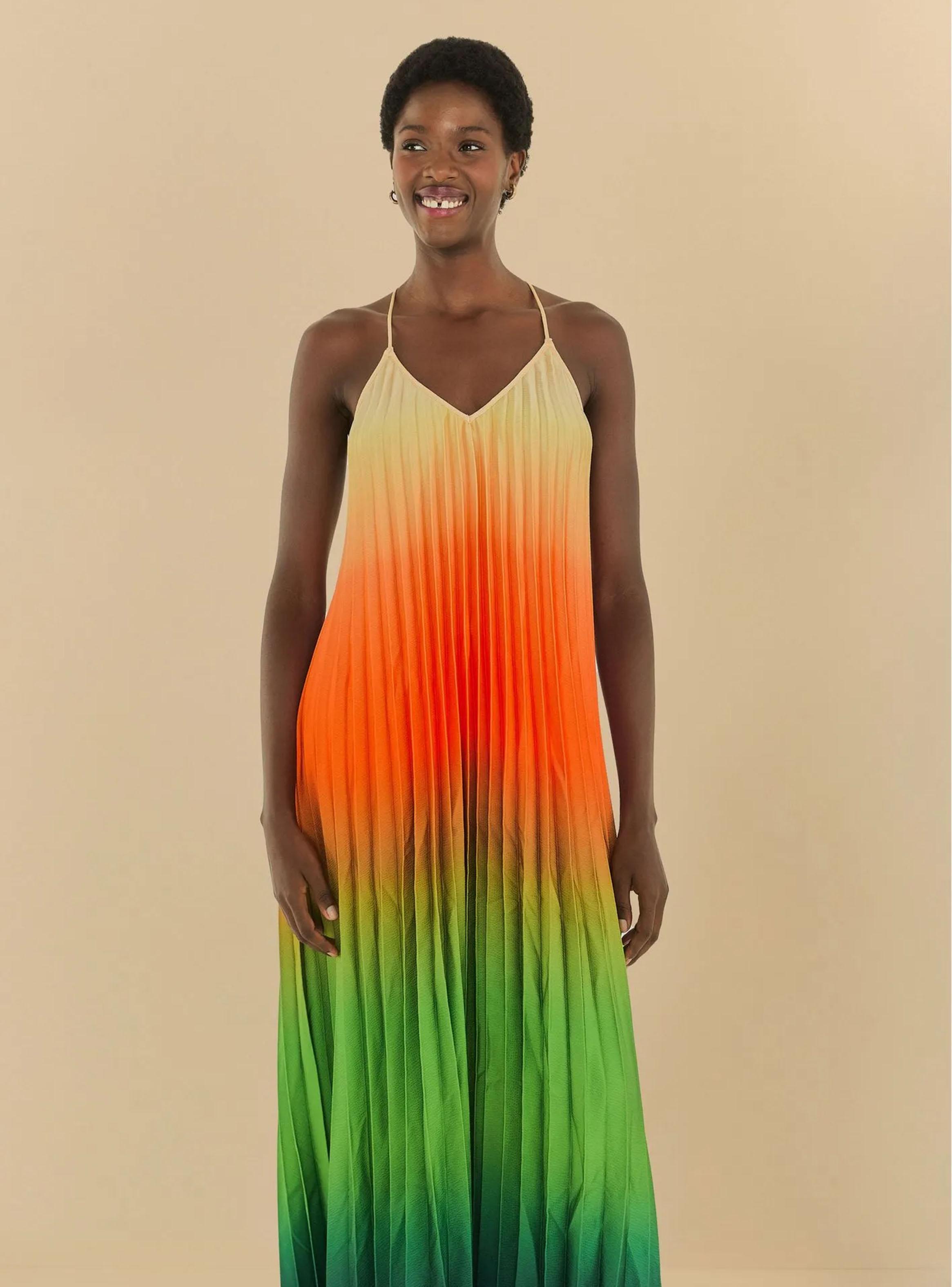 Vestido Plisado con Diseño Degradé-2