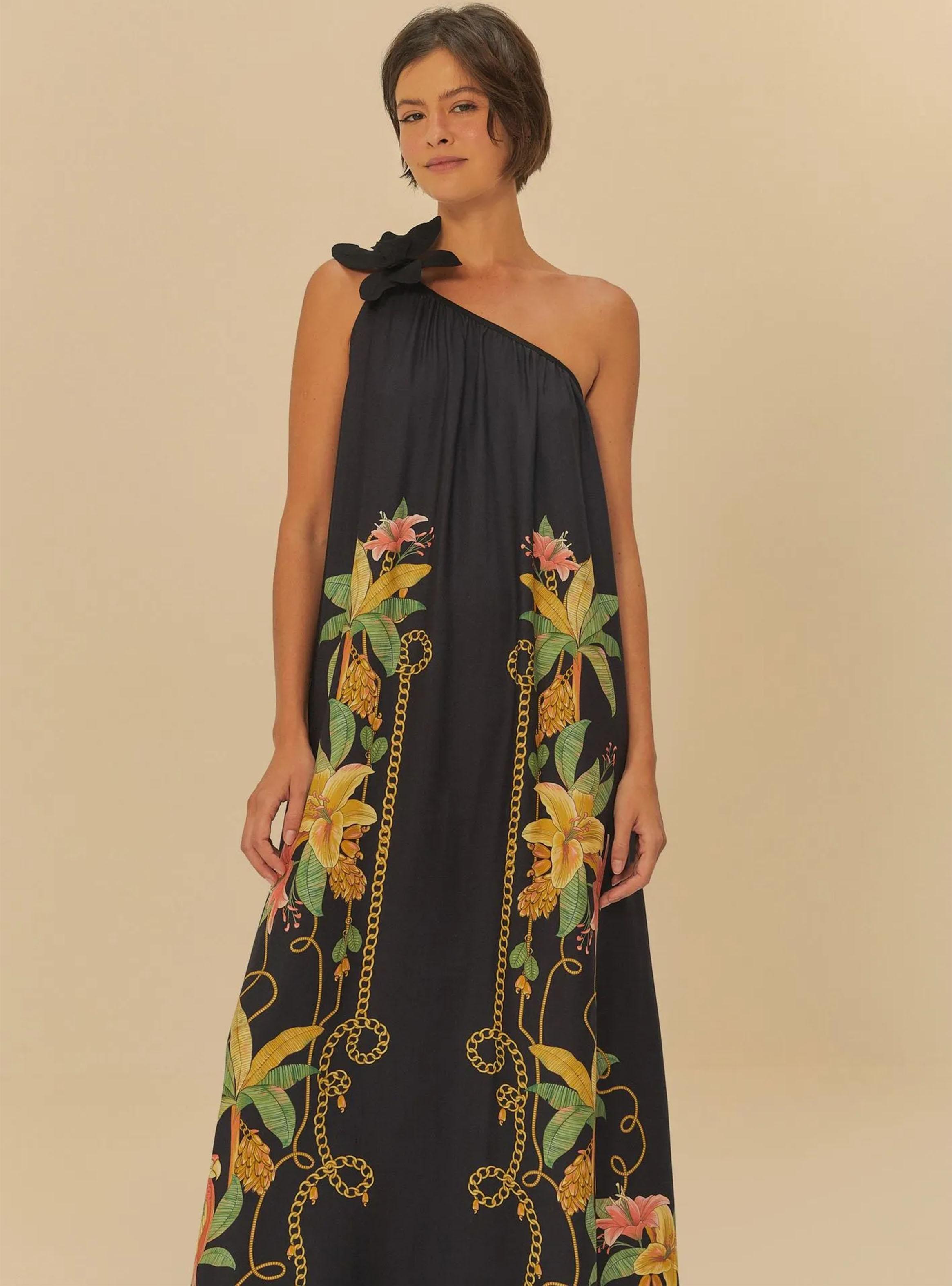 Vestido con Detalle Floral-2