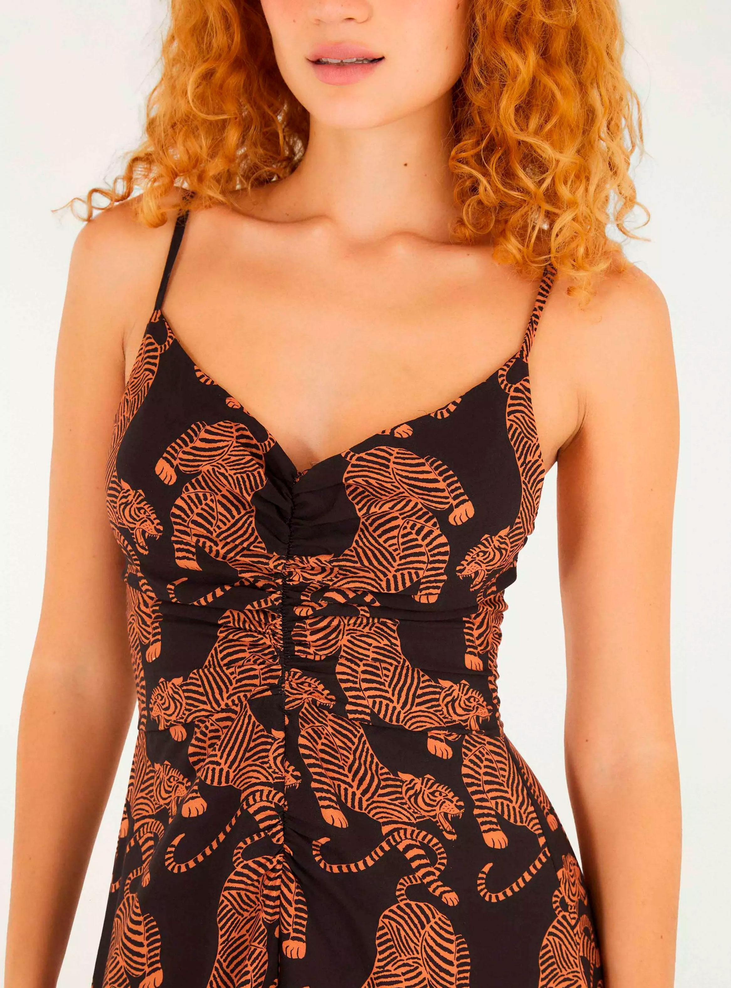 Vestido Midi Estampado Tigres-2