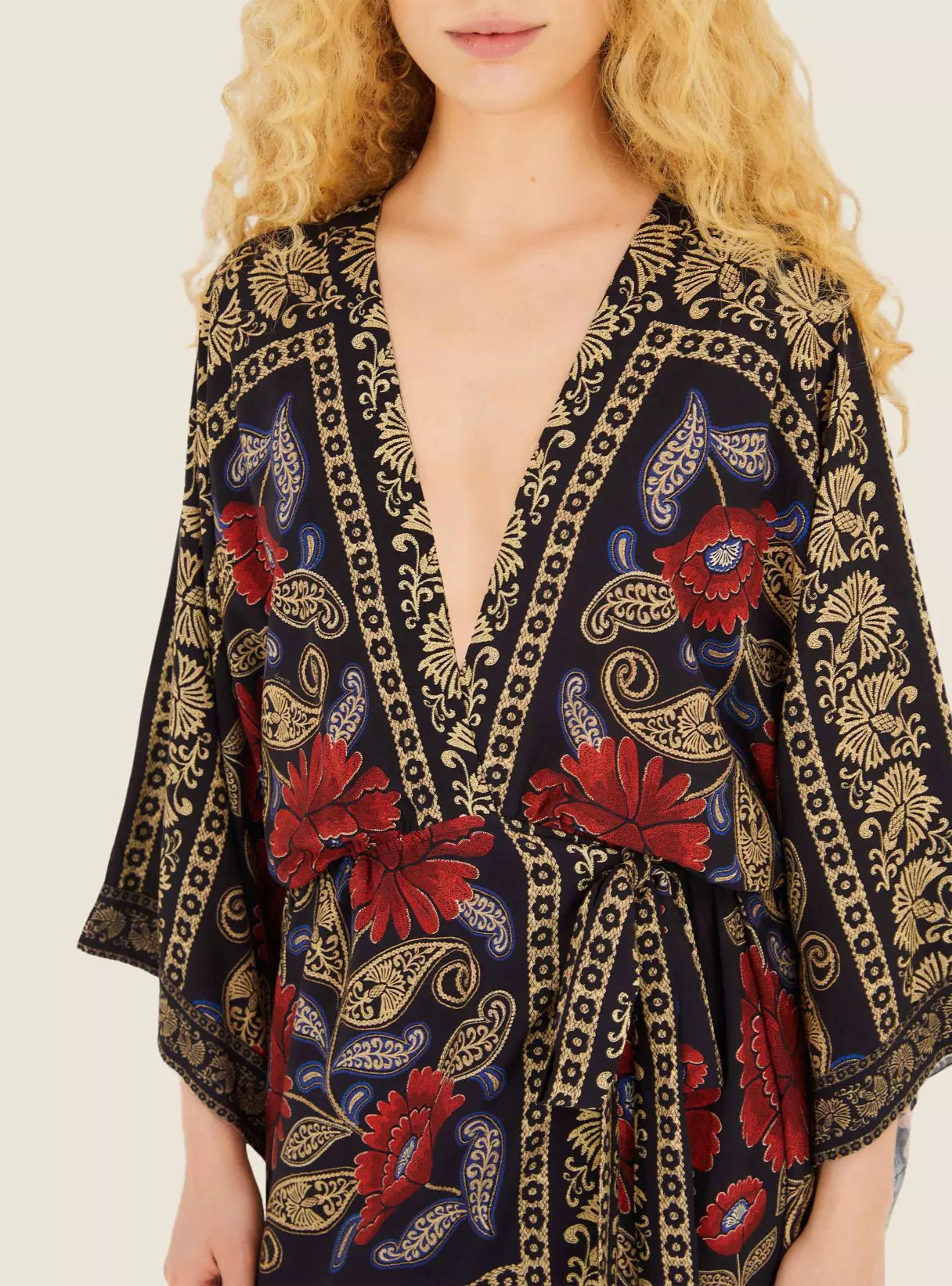 Vestido Corto con Mangas Estampado Floral-2