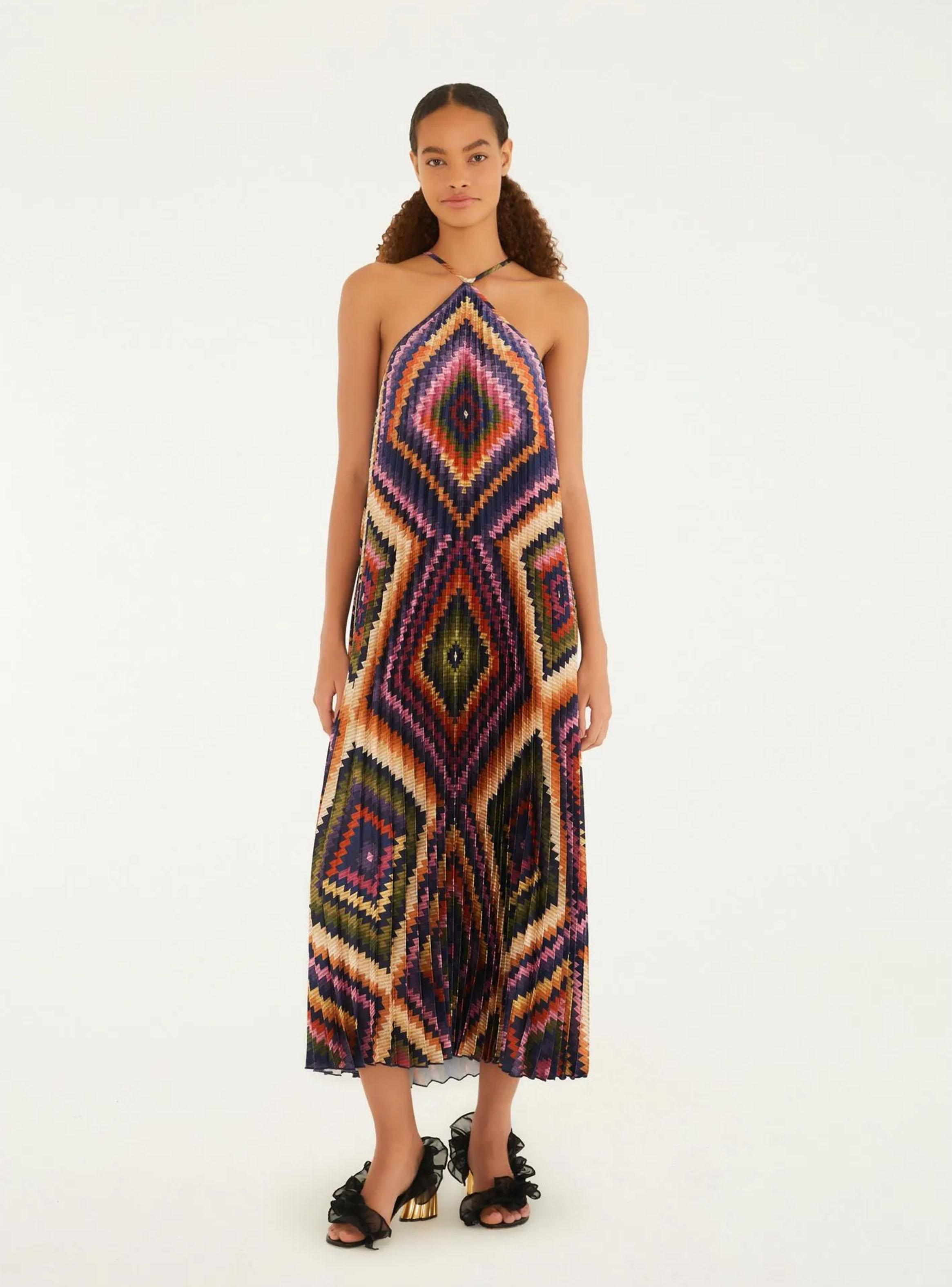 Vestido Midi Plisado Colores-0