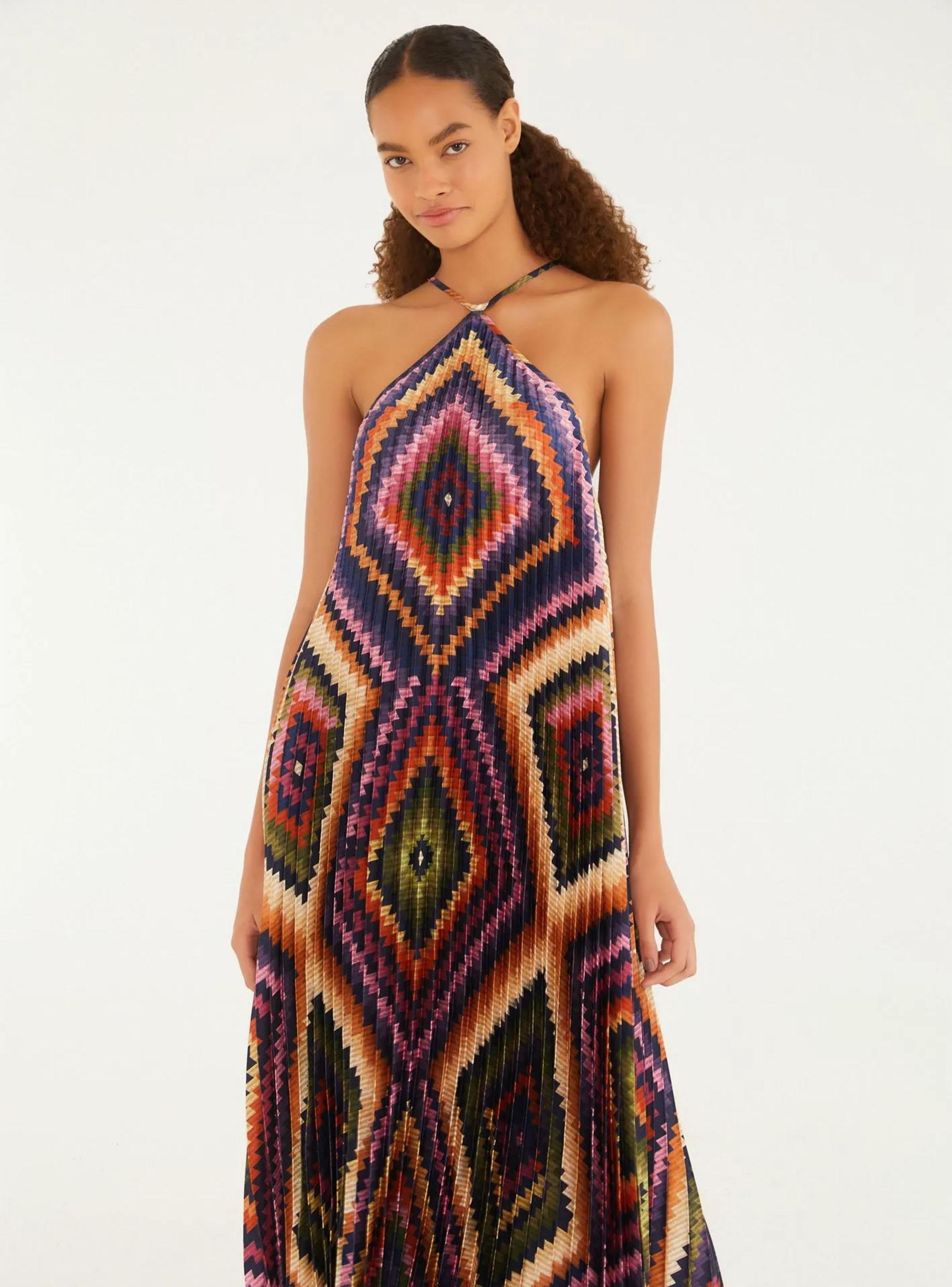 Vestido Midi Plisado Colores-3