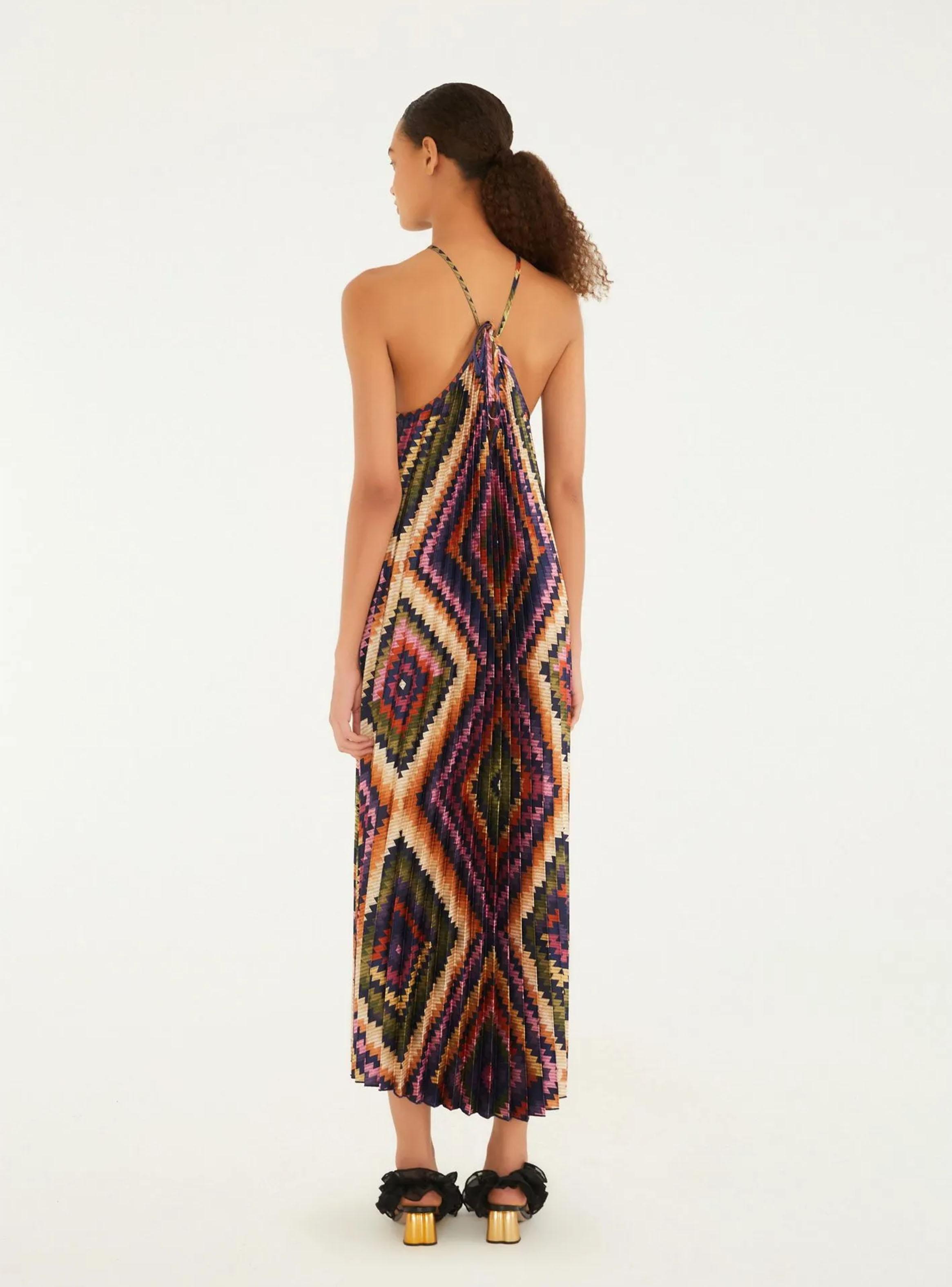 Vestido Midi Plisado Colores-1