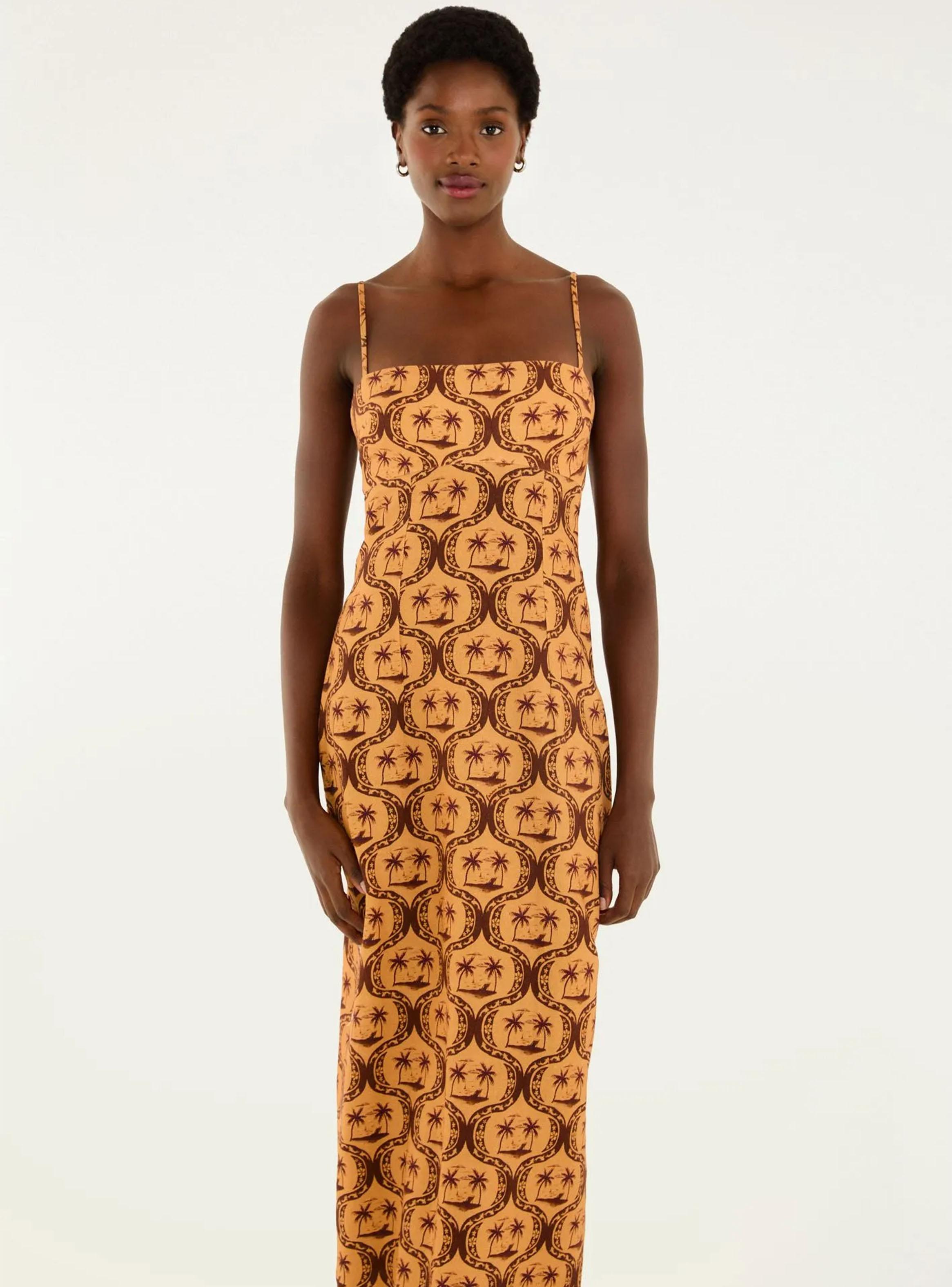 Vestido Midi Estampado Palmeras-3