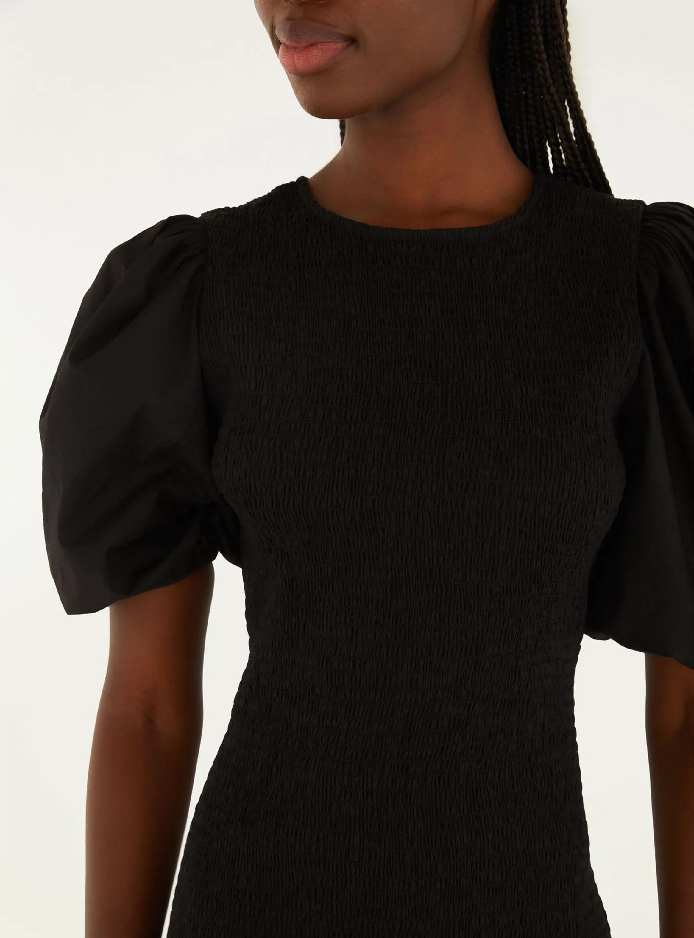 Vestido Corto Ajustado con Mangas Aglobadas-2