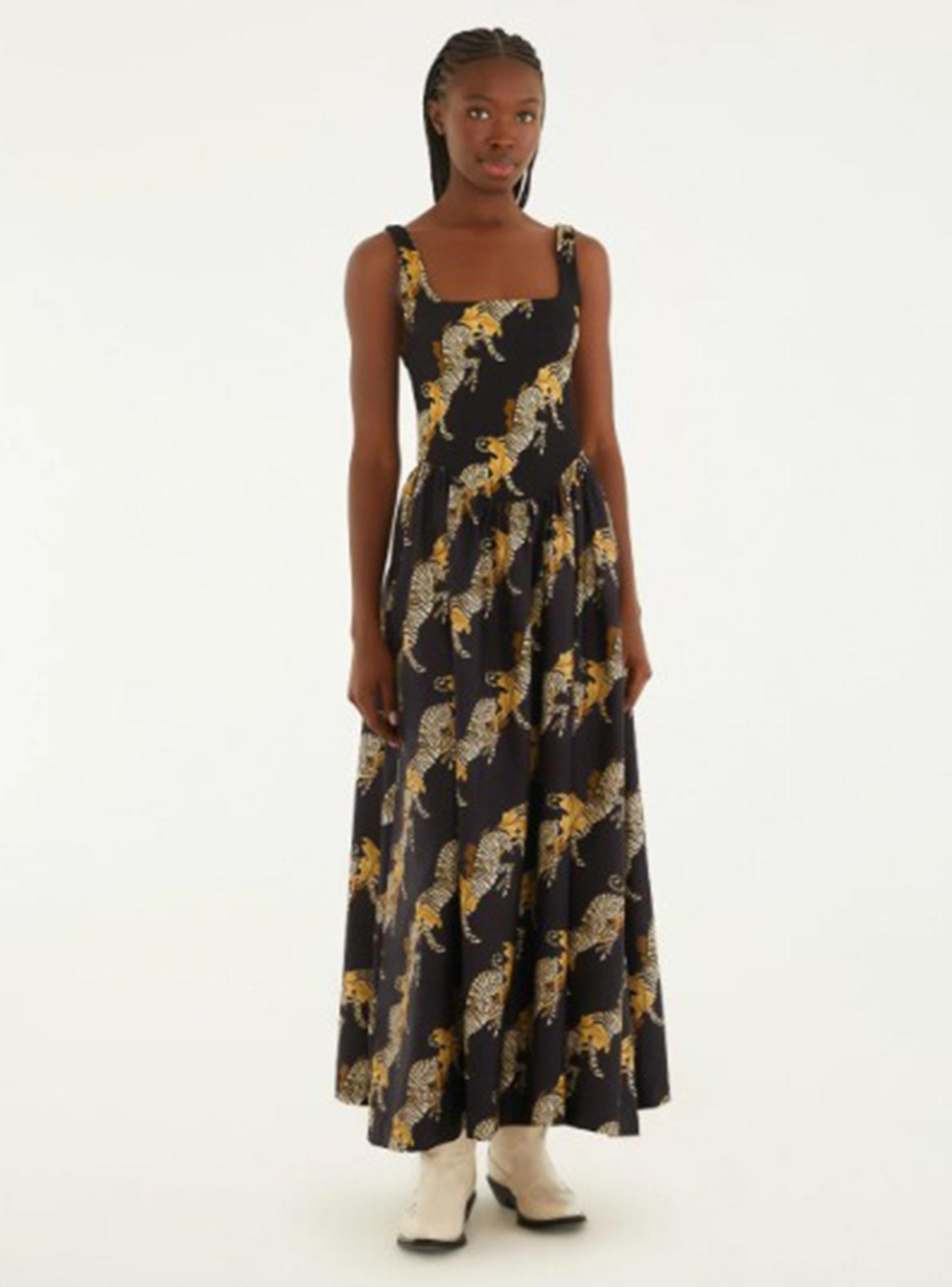 Vestido Escote Cuadrado Diseño Cebra-0