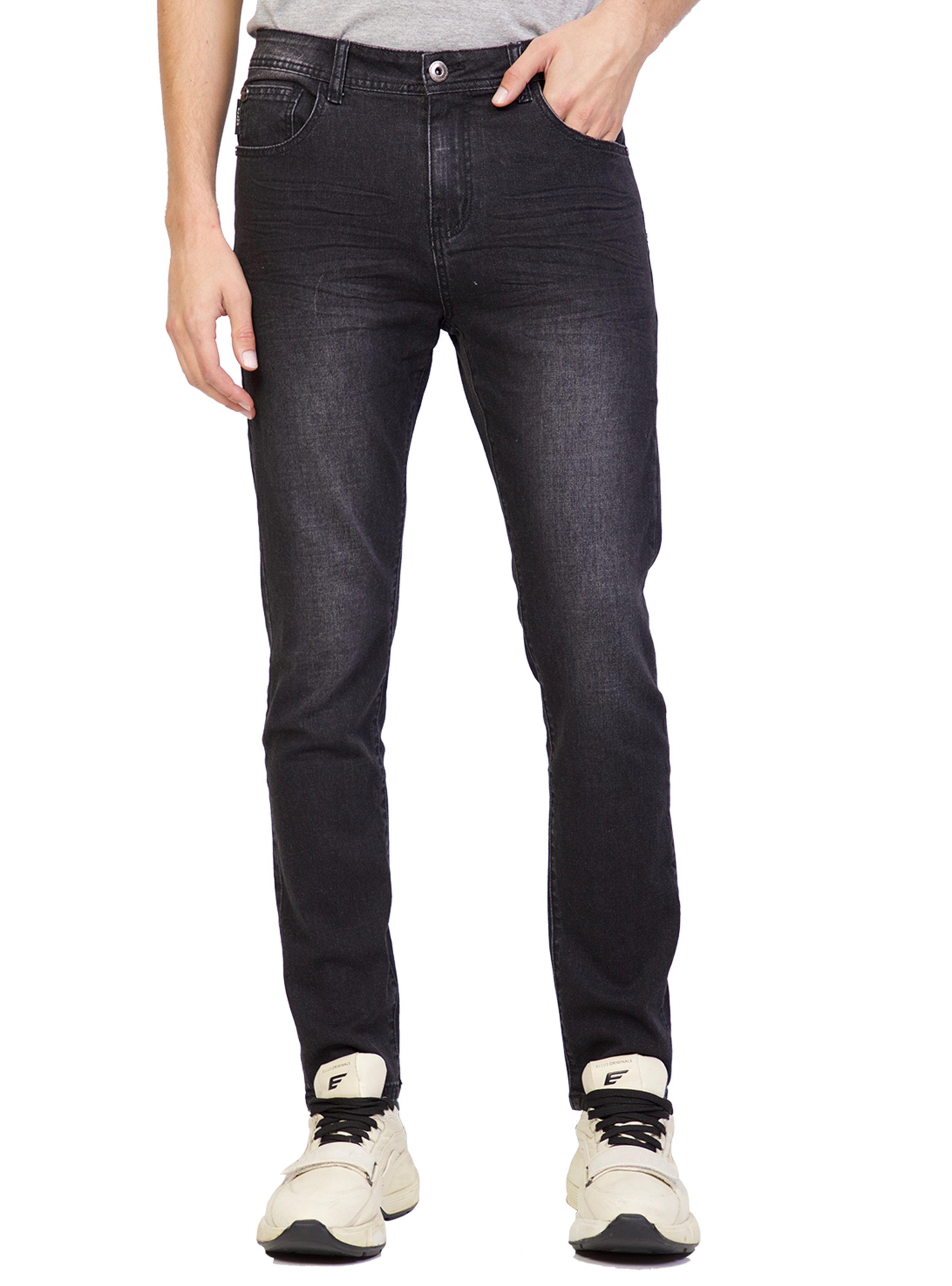 Jeans Slim Tiro Medio 5 Bolsillos Bassic-0