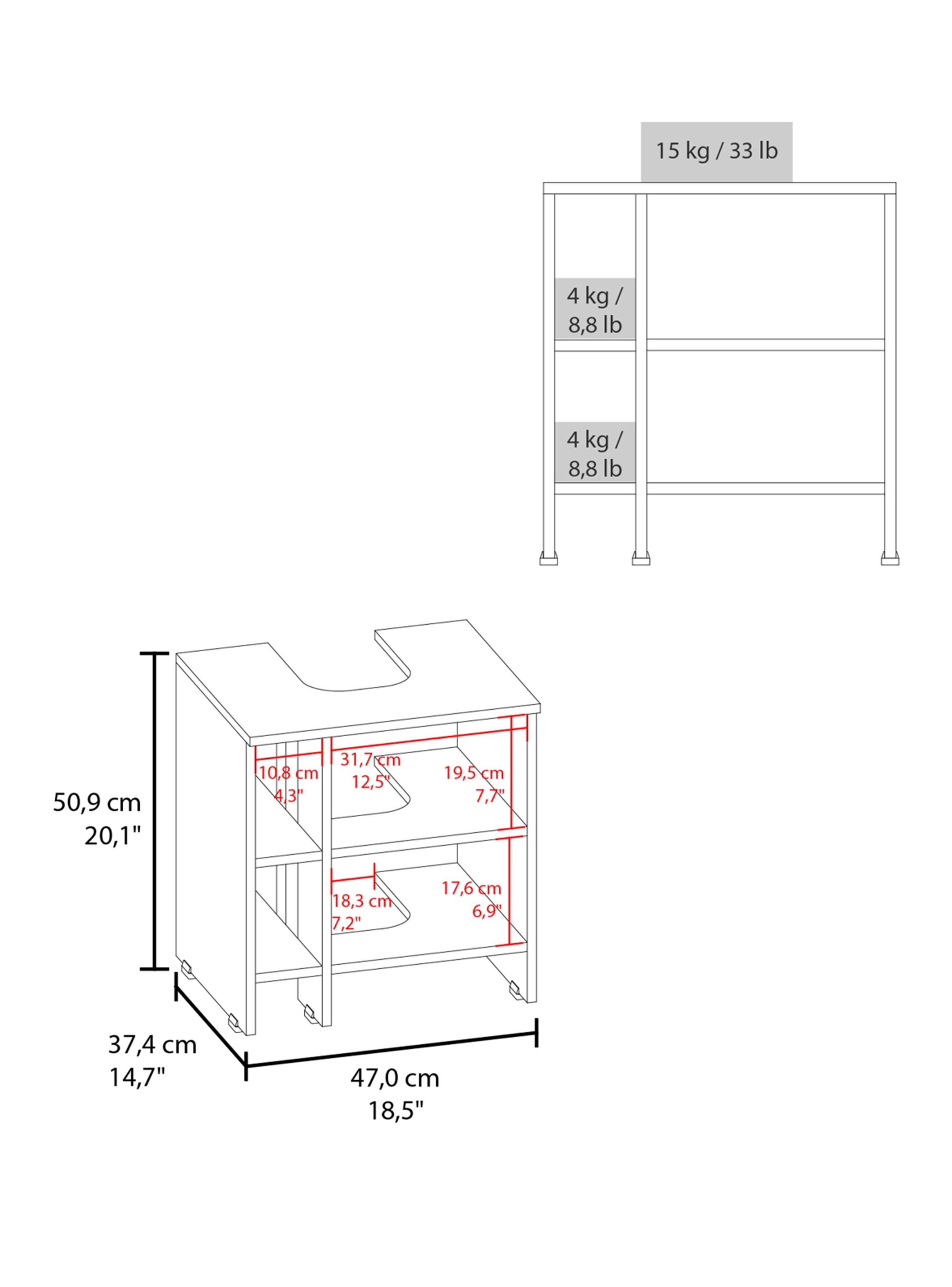 Mueble Lavamanos Basic 1 Puerta Fresno Europeo-1