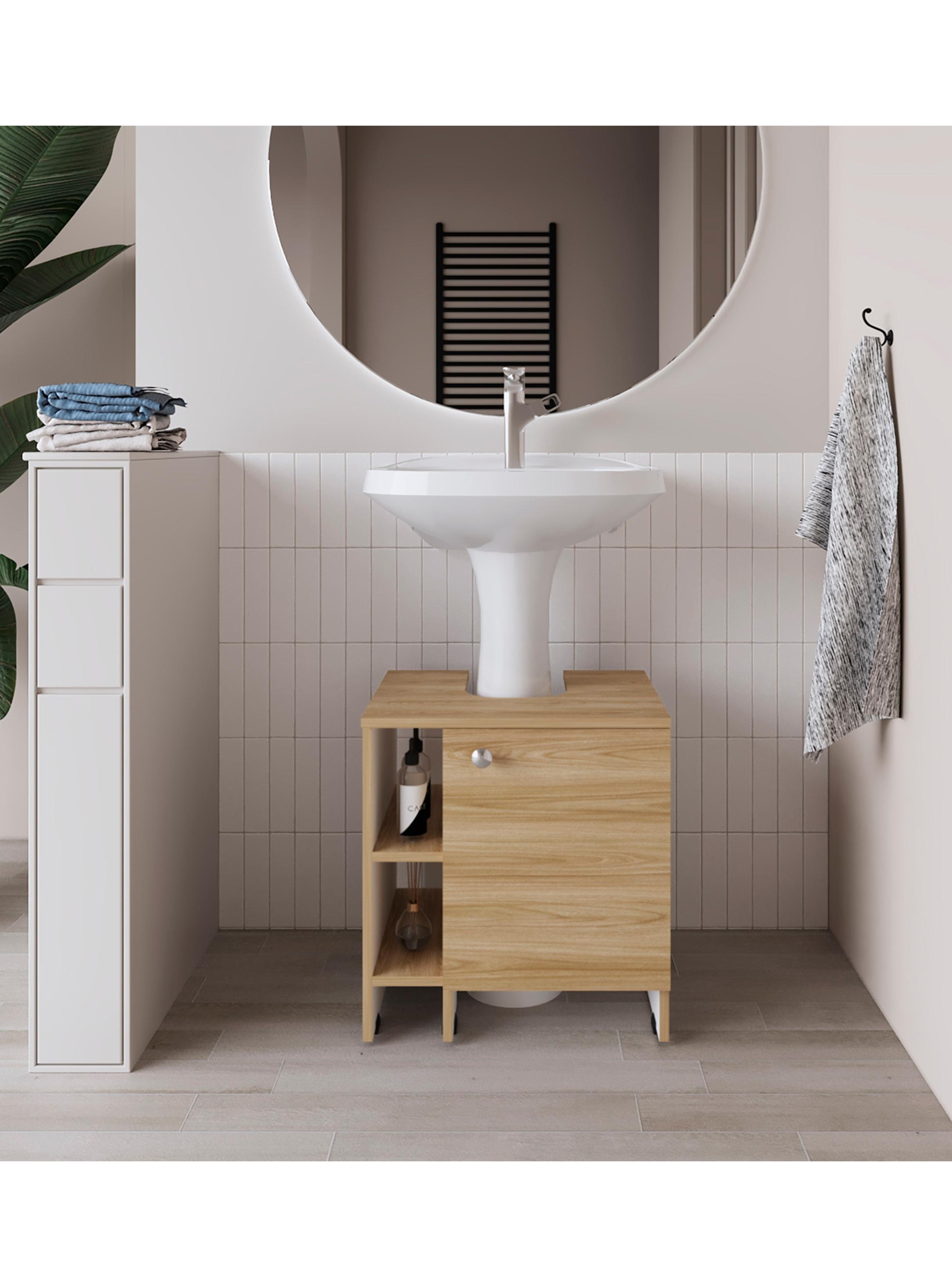 Mueble Lavamanos Basic 1 Puerta Fresno Europeo-4