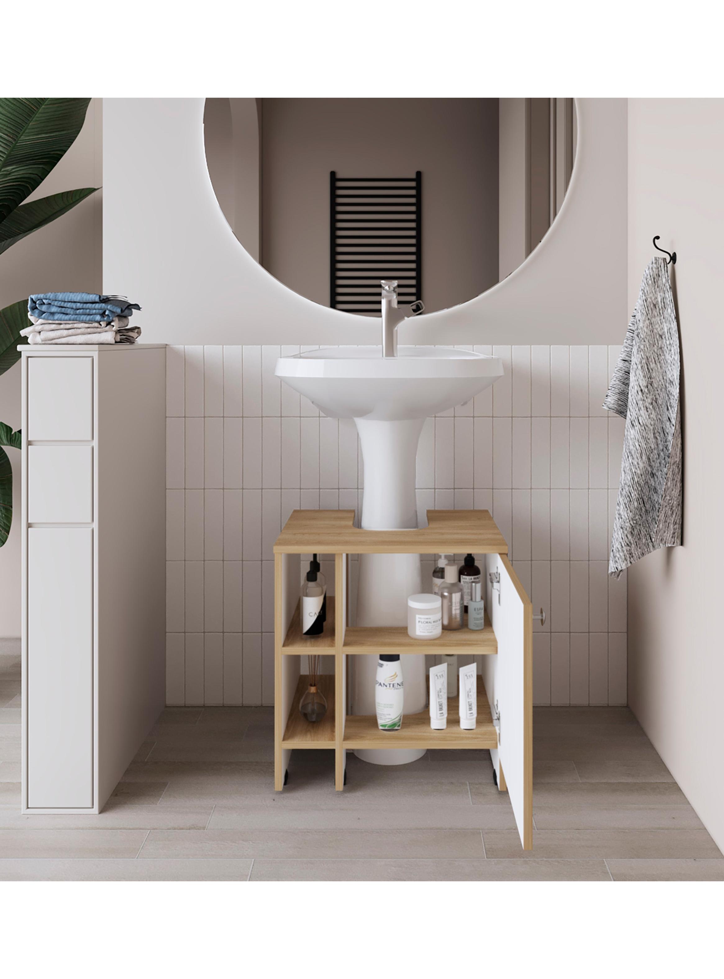 Mueble Lavamanos Basic 1 Puerta Fresno Europeo-5