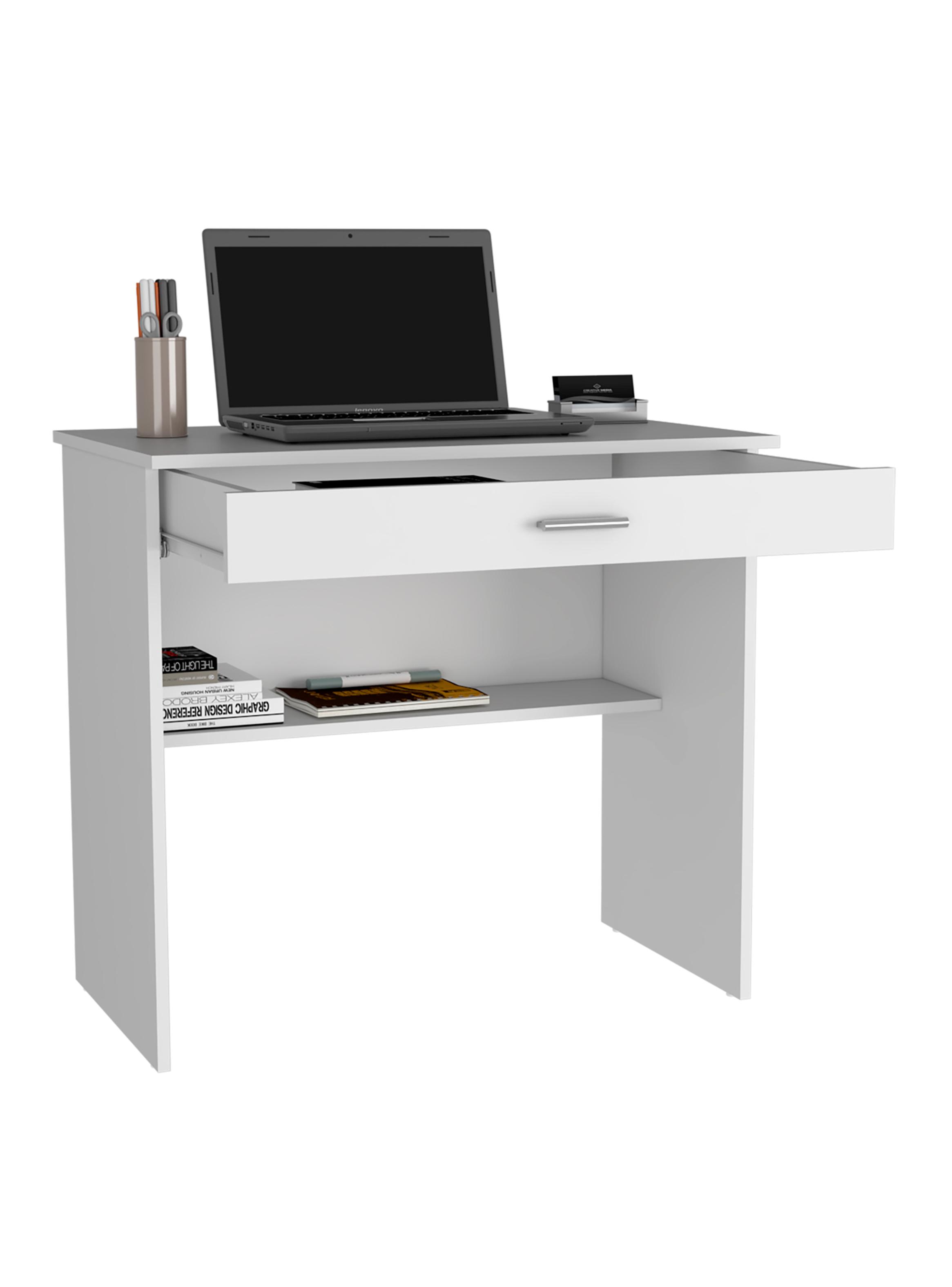 Escritorio 1 Cajón Blanco-3