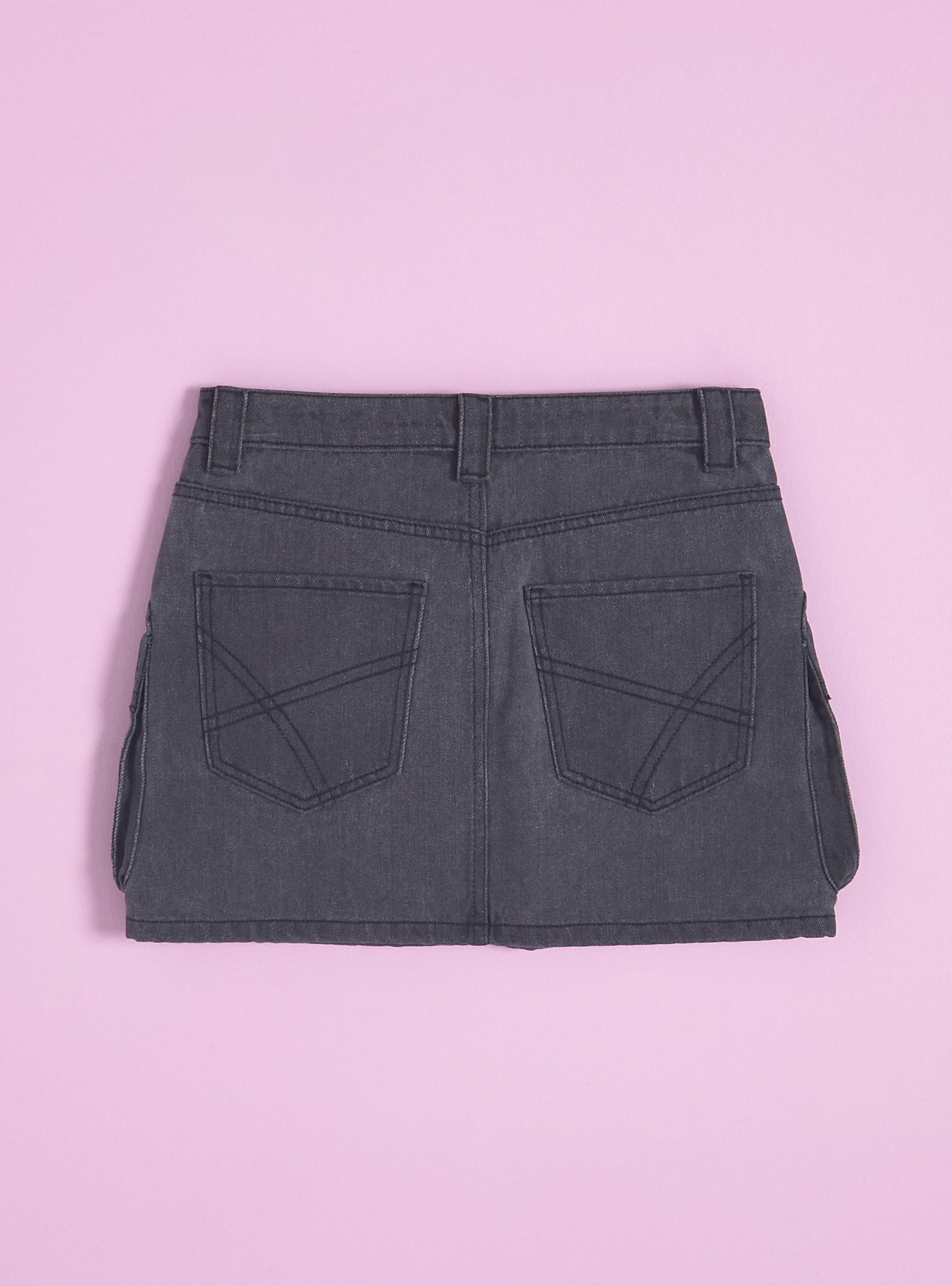 Falda Denim con Bolsillos Cargo-1