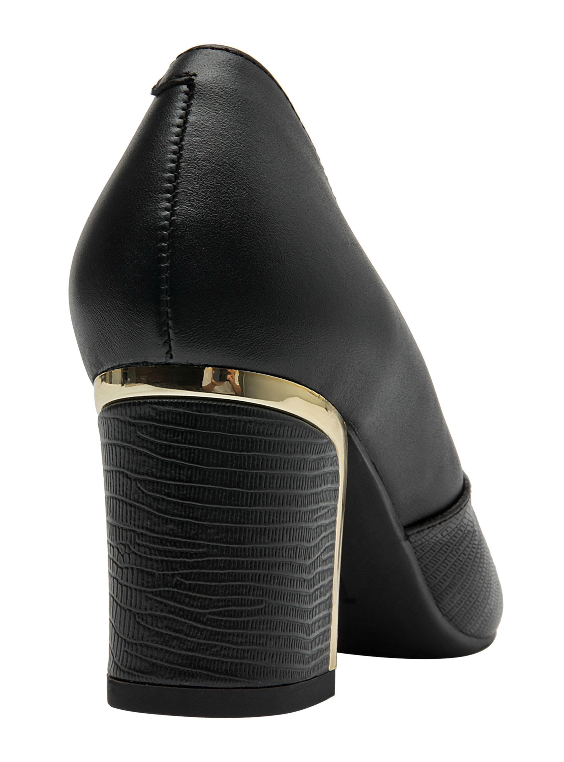 Zapato de Vestir Casual Detalla Dorado Taco Cuero Mujer-4