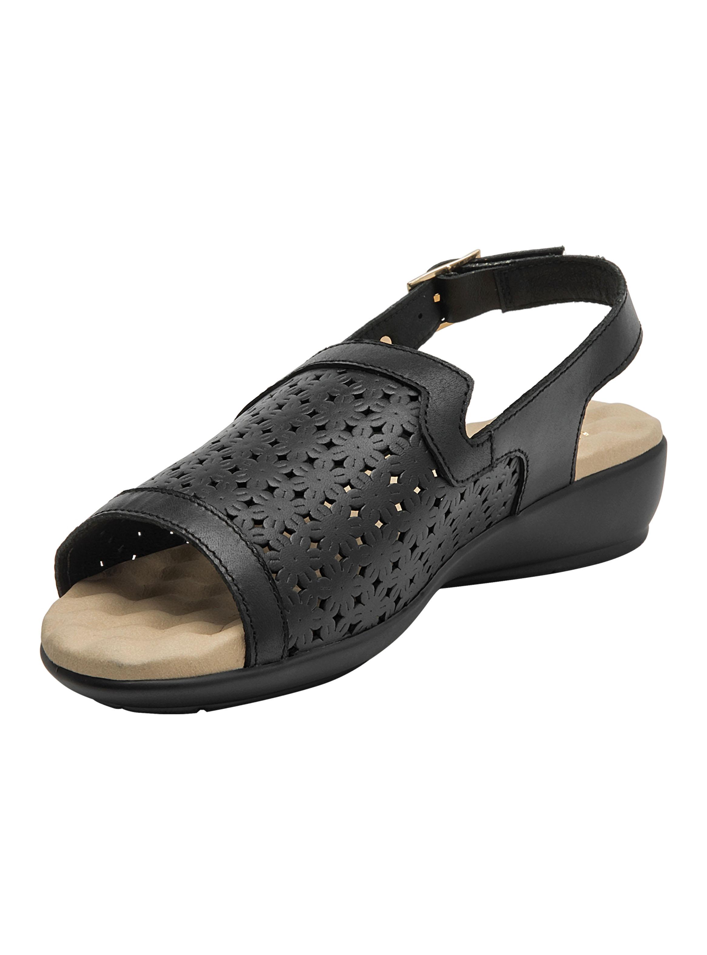 Sandalia Perforaciones Decorativa Cuero Mujer-3