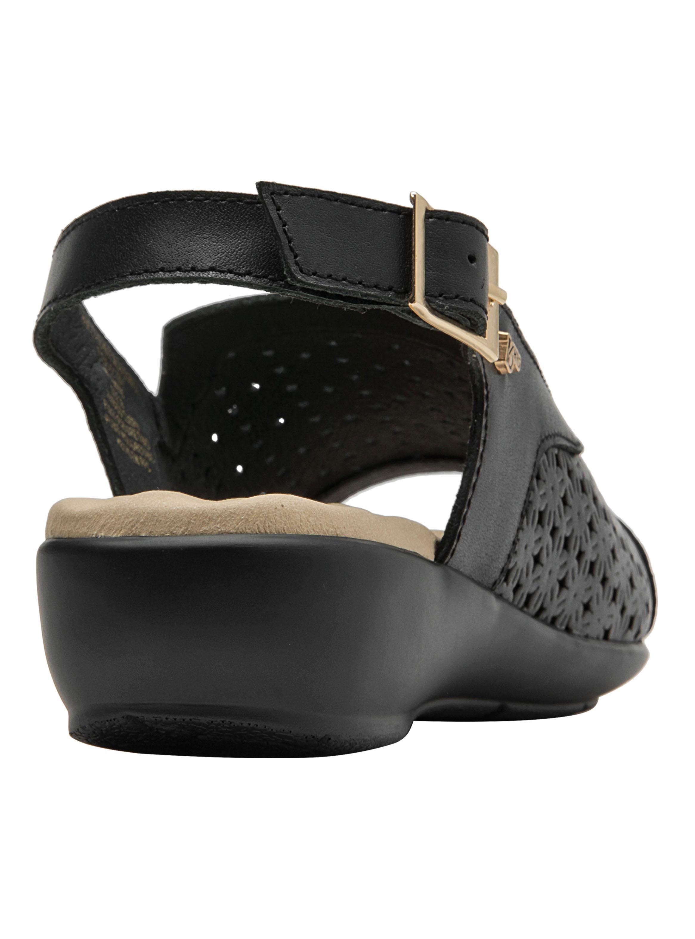 Sandalia Perforaciones Decorativa Cuero Mujer-4