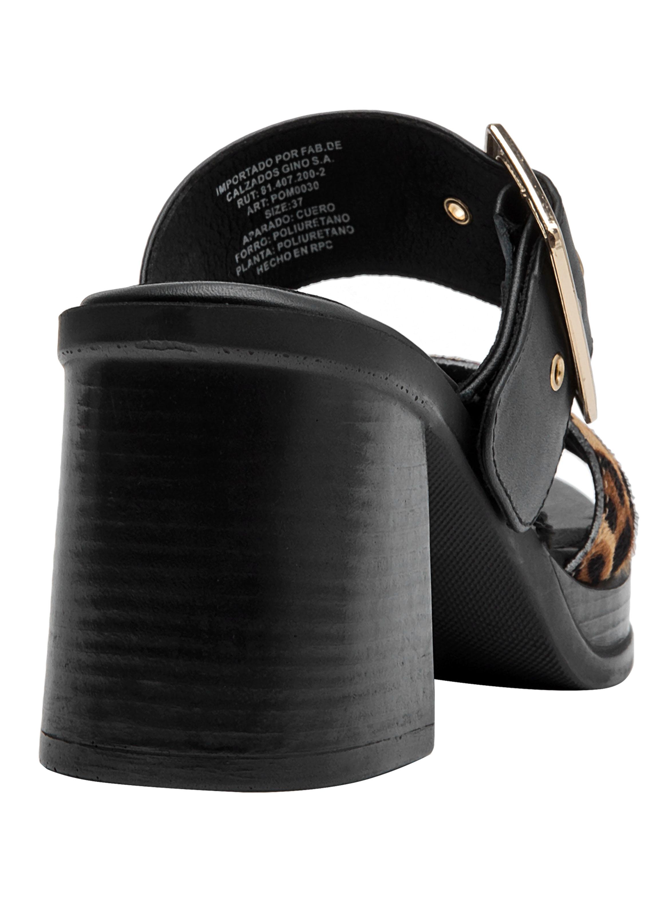 Sandalia Correa con Hebilla y Animal Print Mujer-4