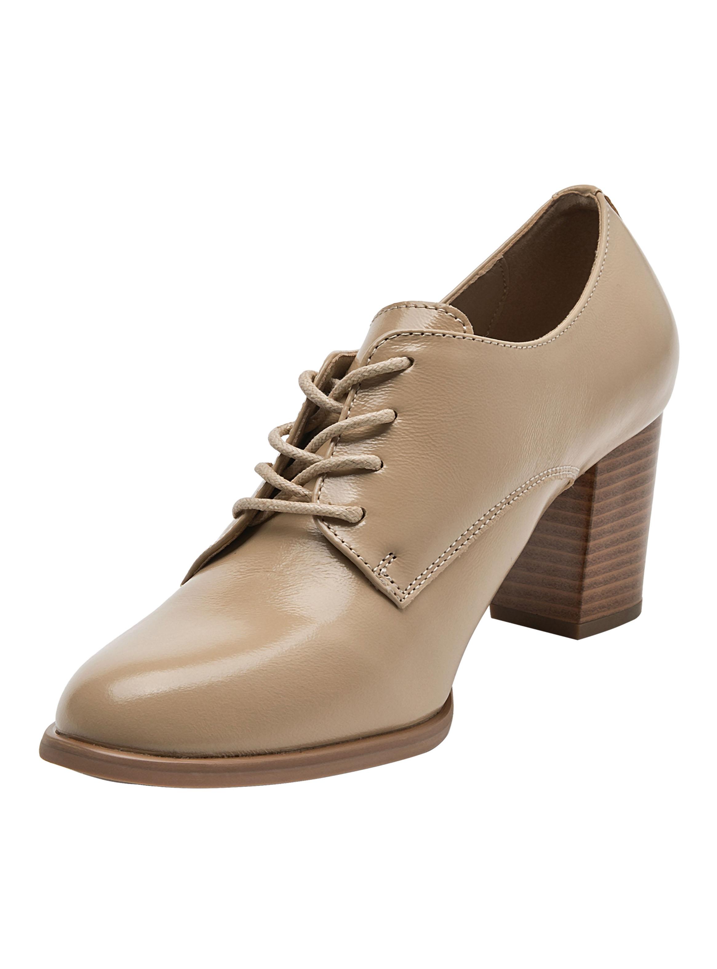 Zapato Casual Taco Alto Cuero Cam0150 Mujer-3