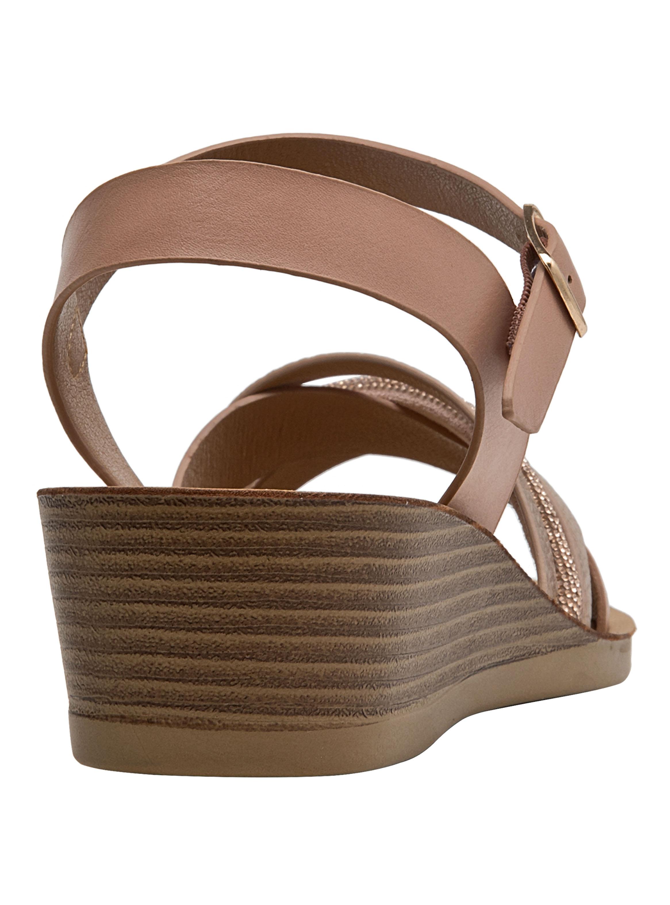 Sandalia Correas Cruzadas Texturizada Mujer-4