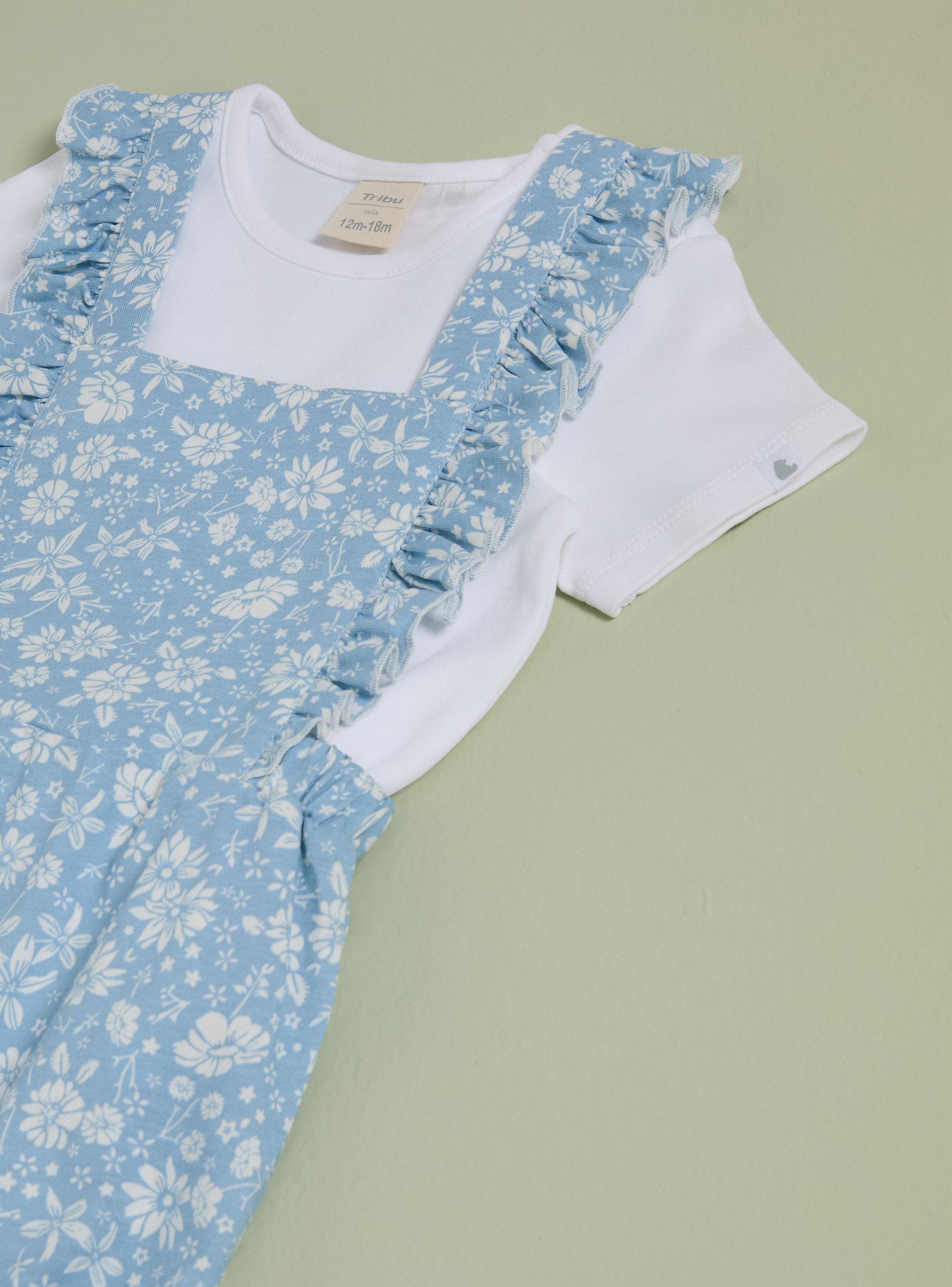 Conjunto Body y Jardinera Estampada Niña-2
