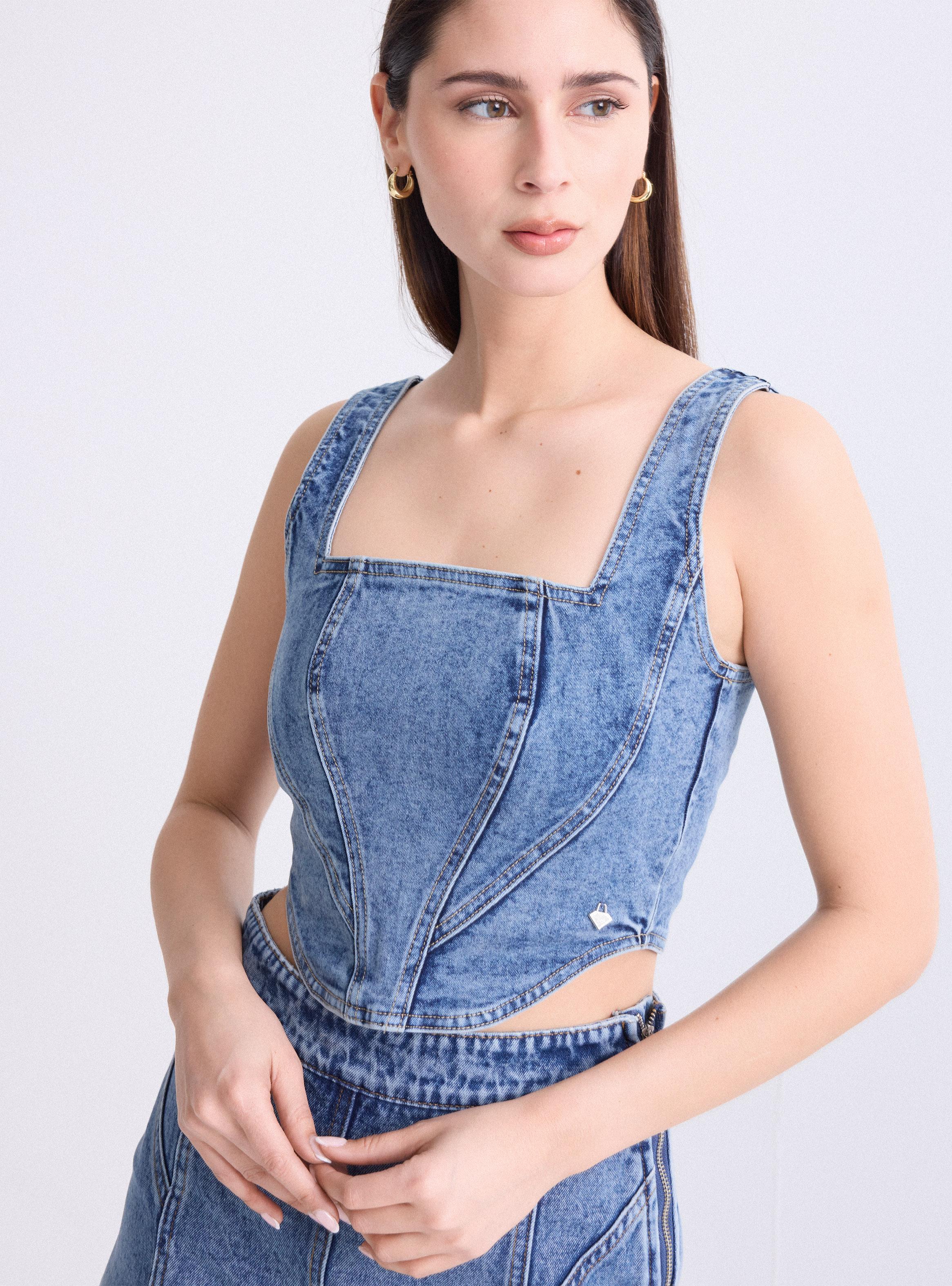 Polera Corset Denim-2