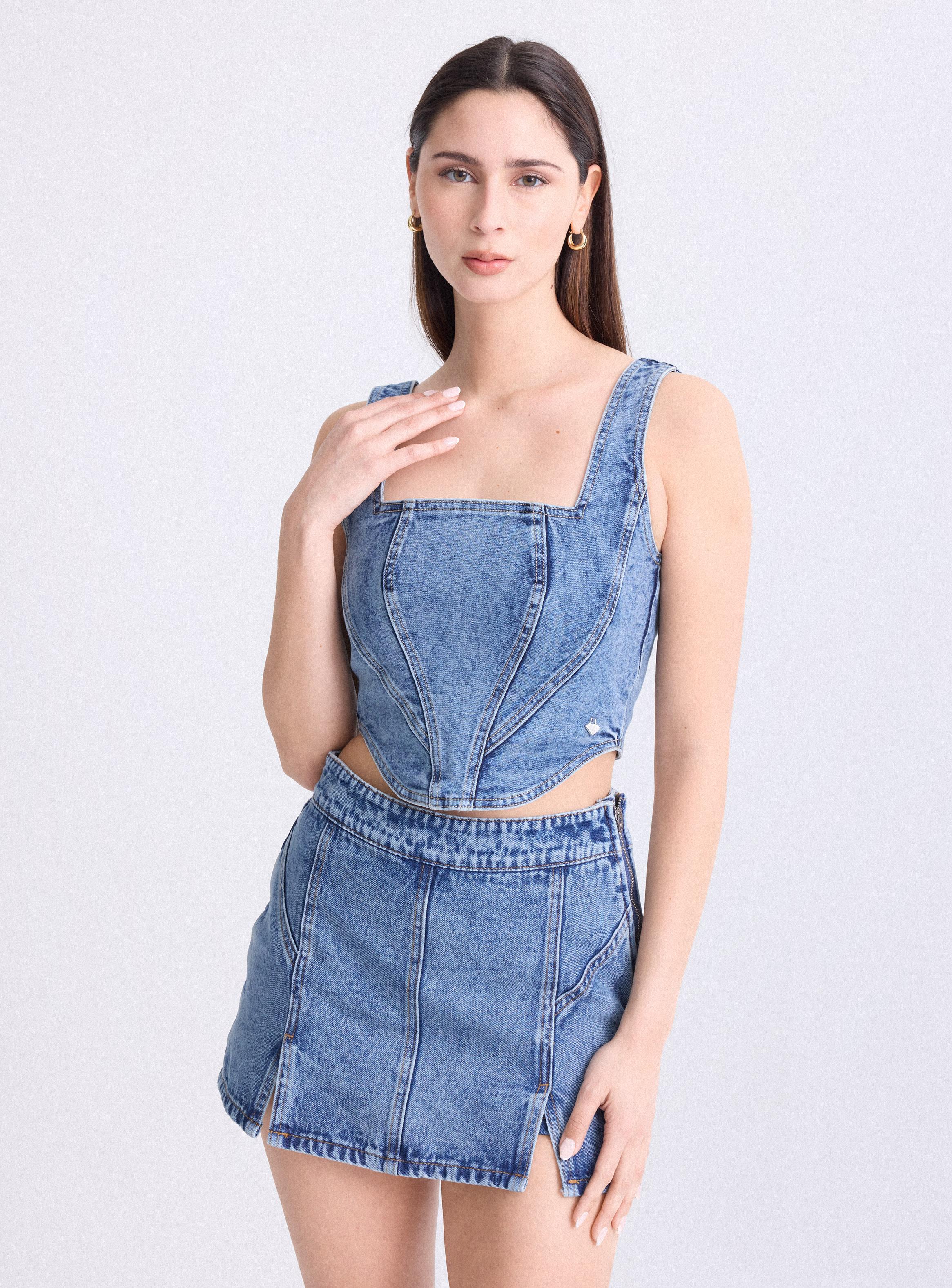 Polera Corset Denim-0