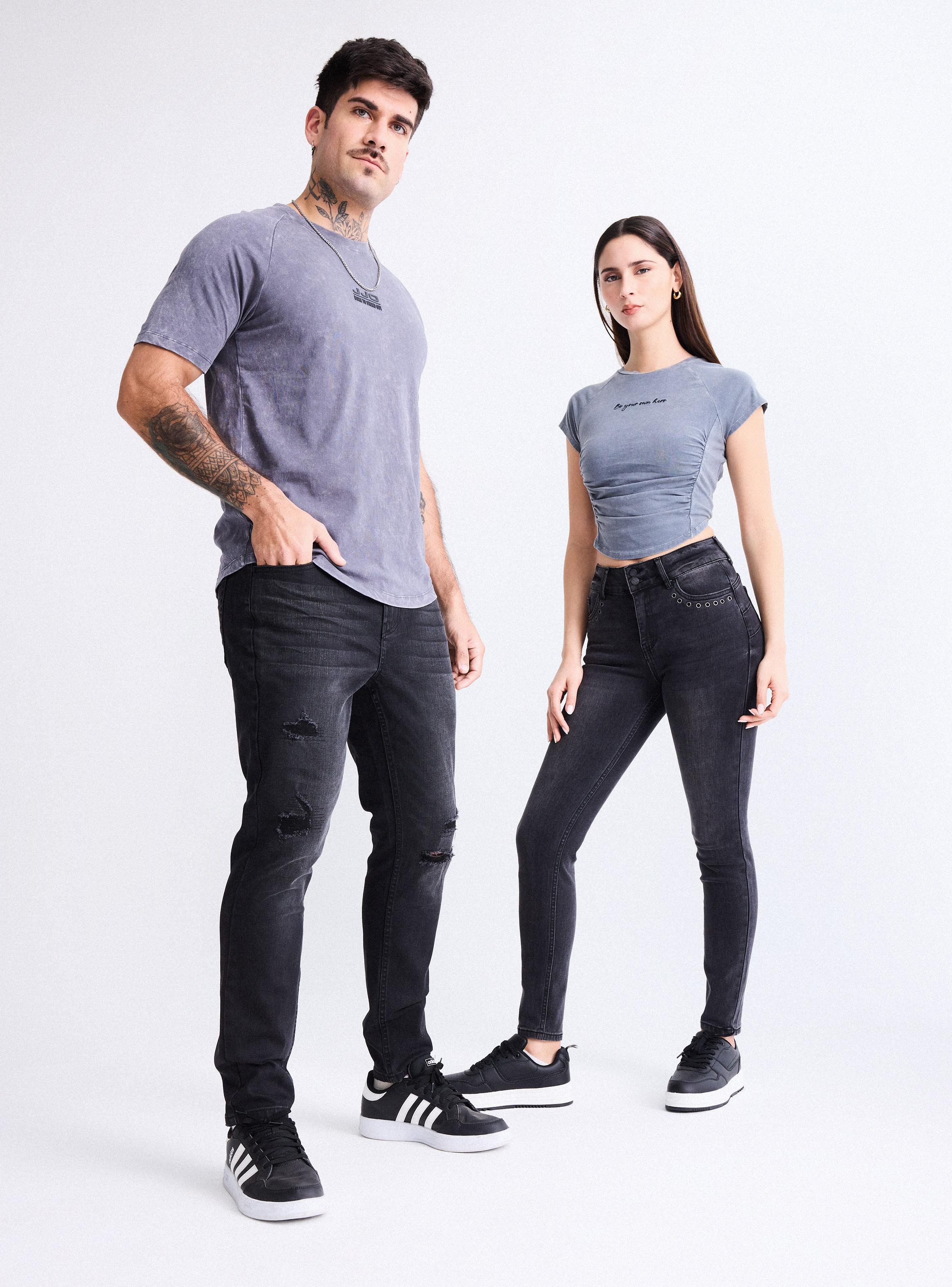 Jeans Roturas Tela Resinada Skinny Fit-4
