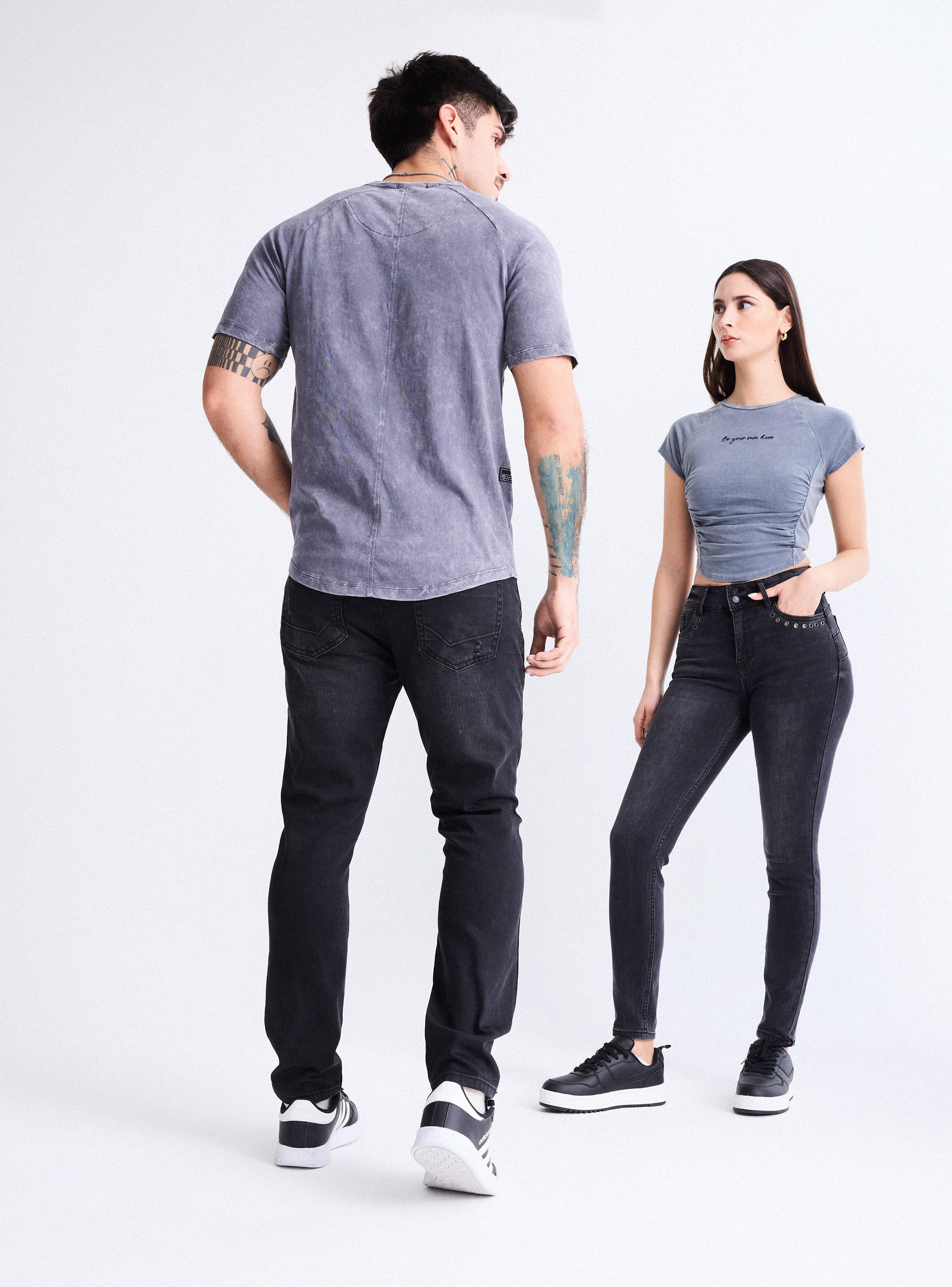 Jeans Roturas Tela Resinada Skinny Fit-5