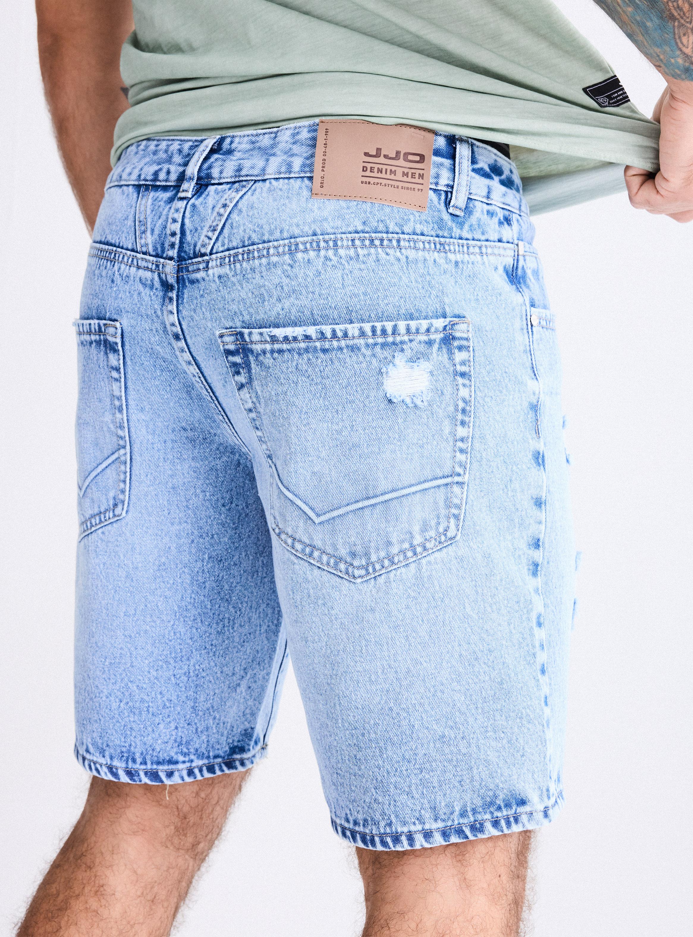 Short Gravillado con Roturas Relaxed Fit Medio-3