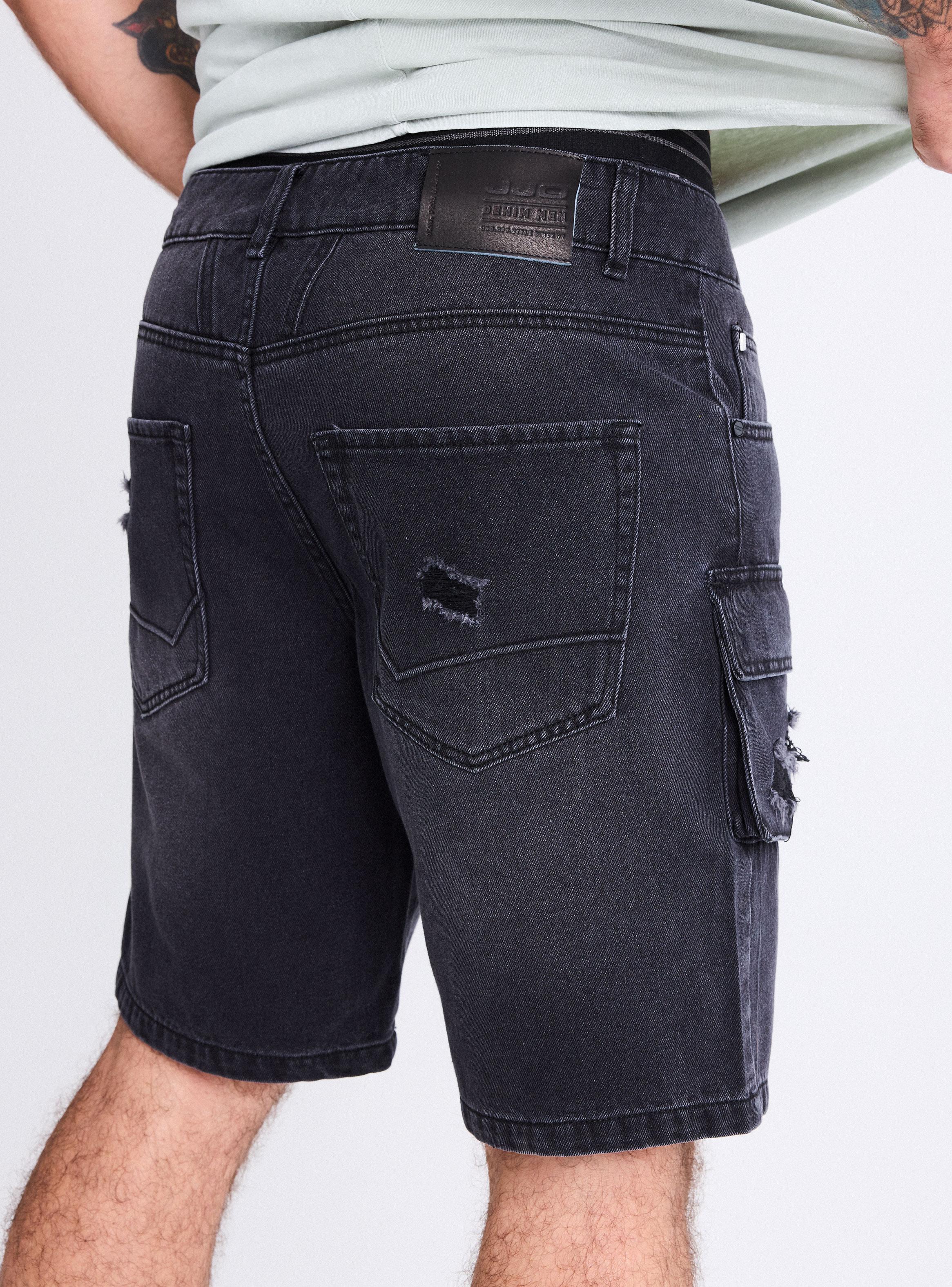 Short Bolsillos Cargo con Roturas-3