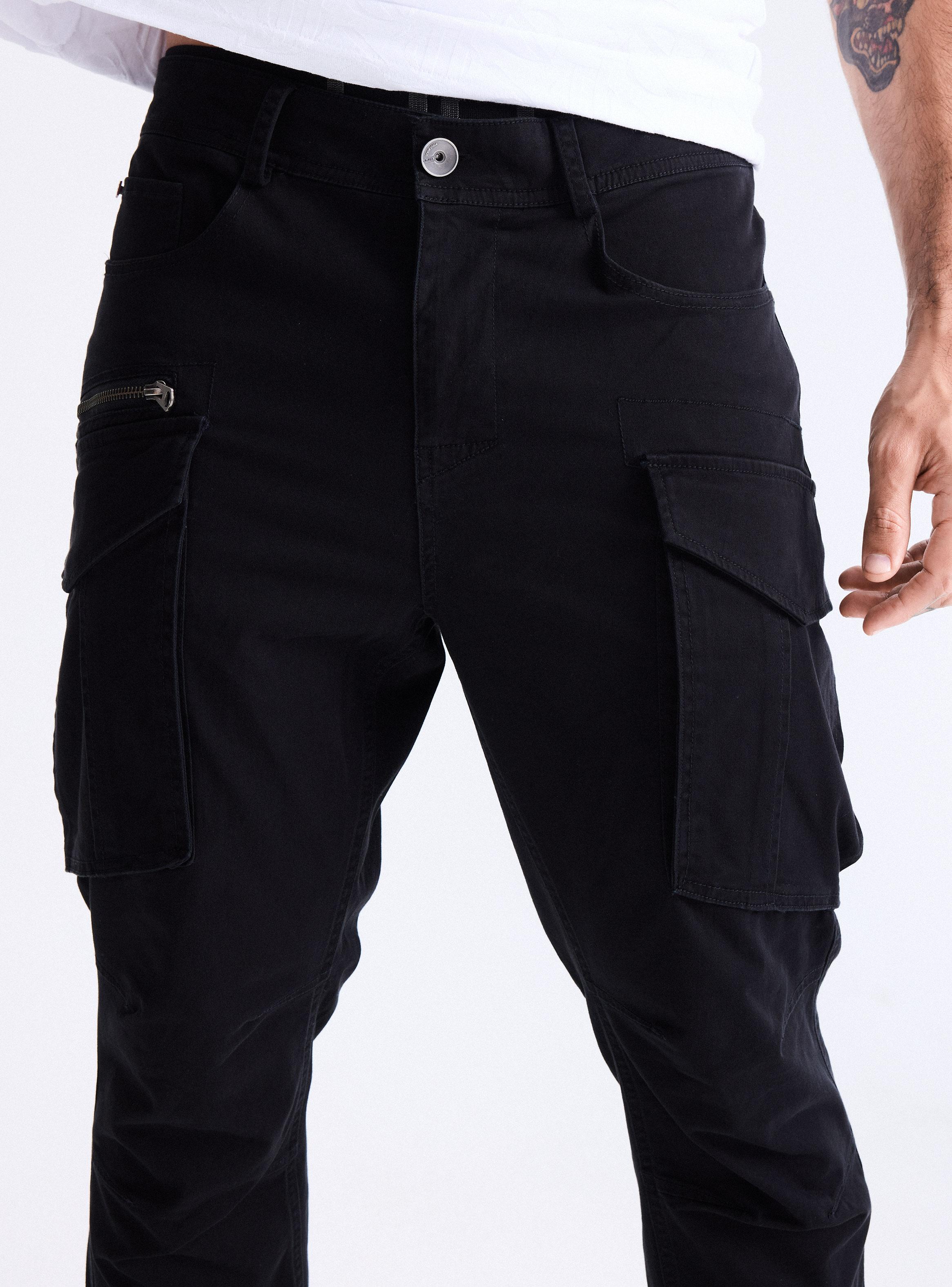 Pantalón Tela Elasticada Bolsillos Cargo con Cierre Cargo-2