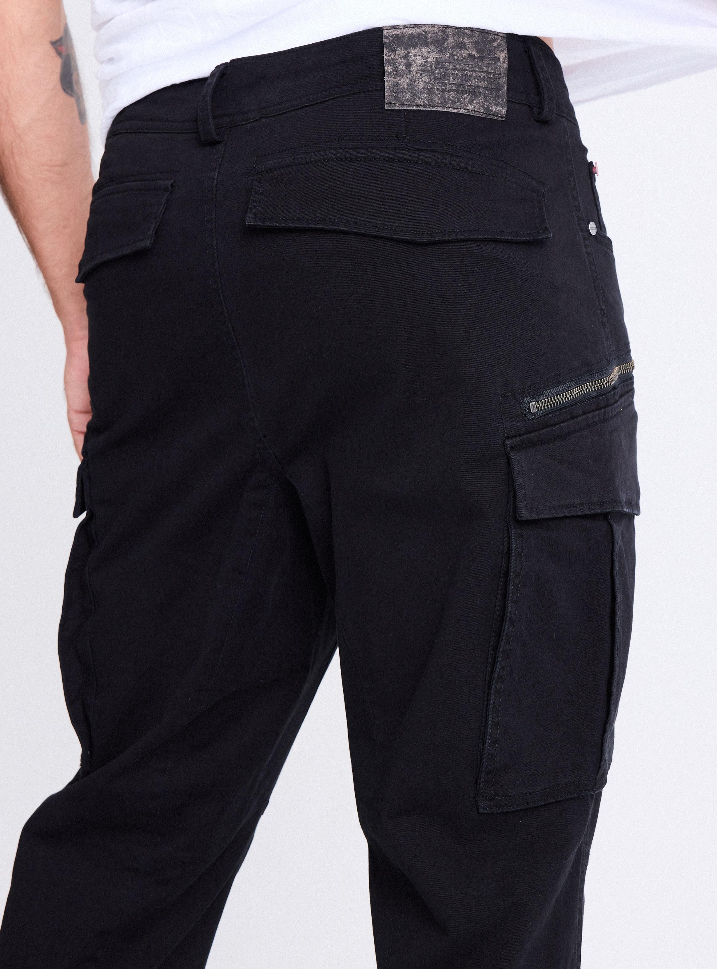 Pantalón Tela Elasticada Bolsillos Cargo con Cierre Cargo-3