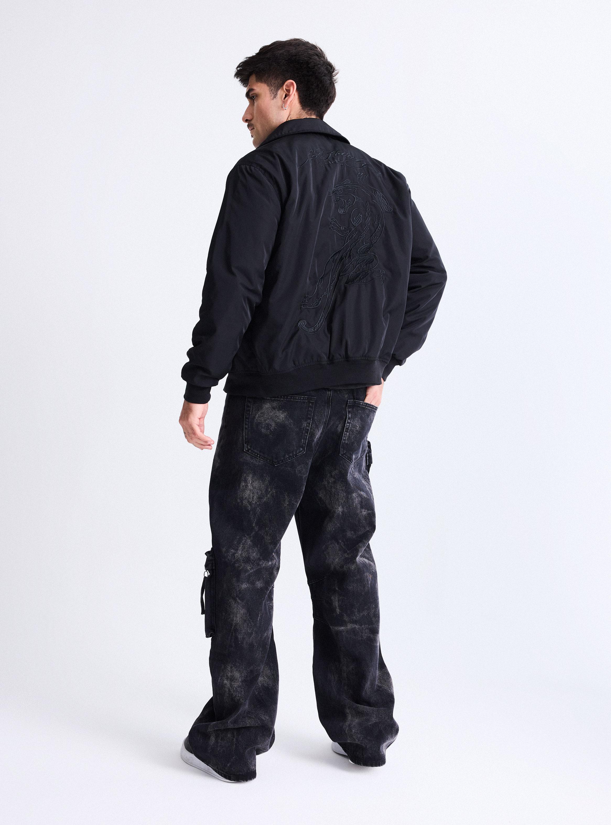 Chaqueta Bomber con Cuello Ed Hardy  Bordado Espald-5