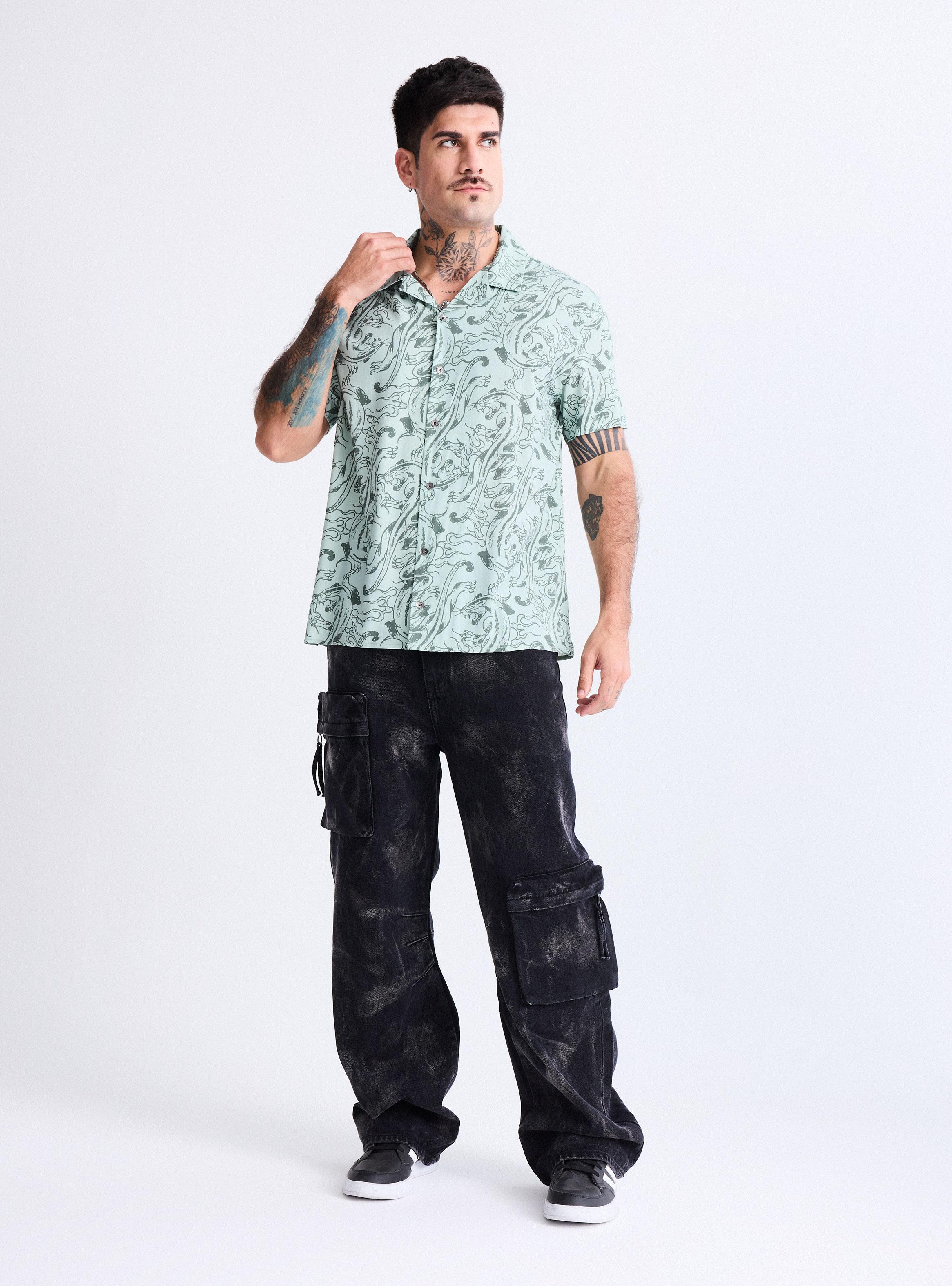 Camisa Ed Hardy Loose Fit Estampado Pantera-4