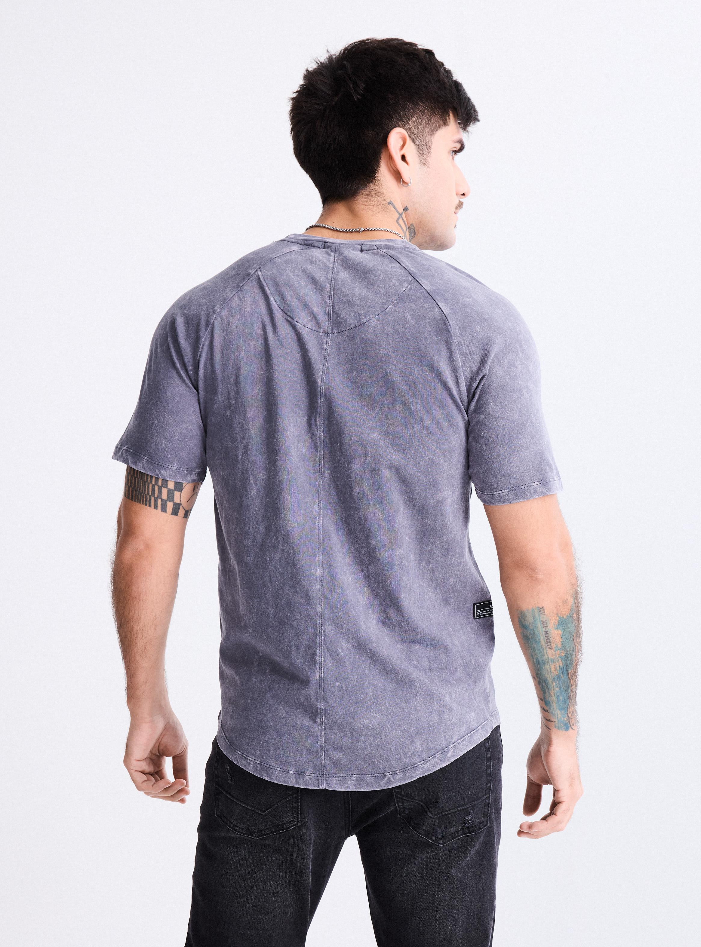 Polera Long Fit Manga Raglan Lavado Ácido-2