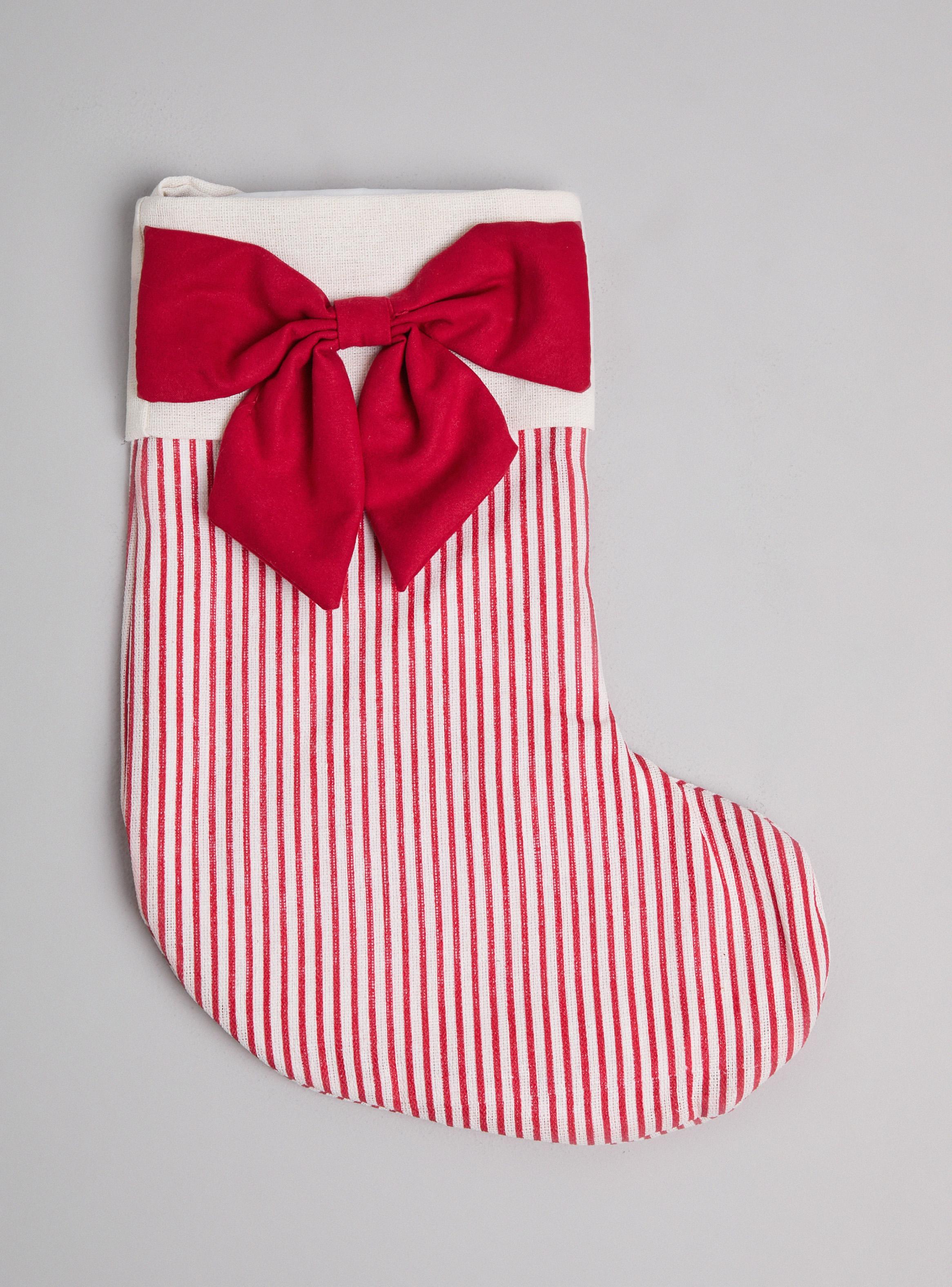 Bota de Navidad Rayas Cinta-0