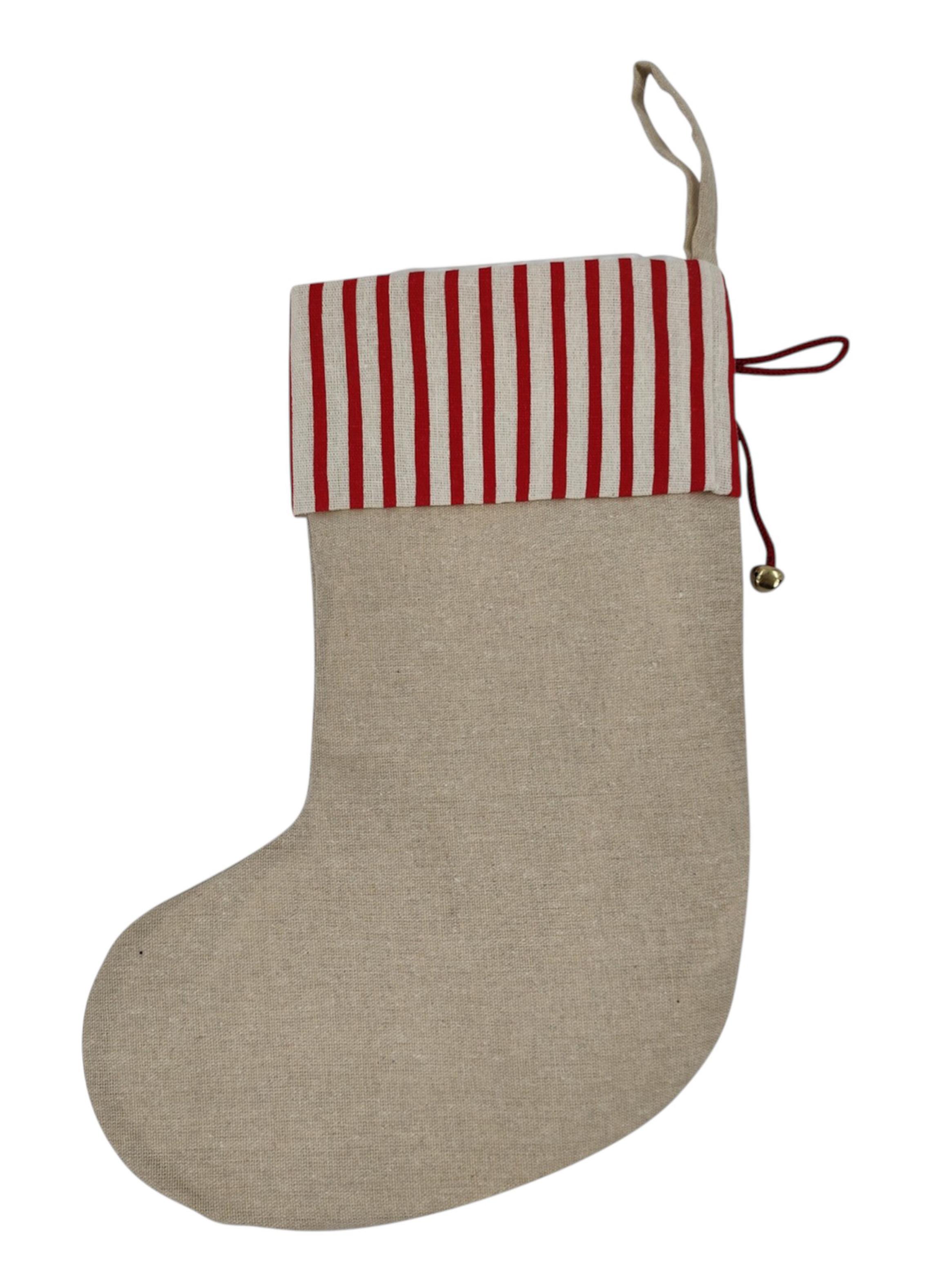 Bota Navidad Natural Rayas-2