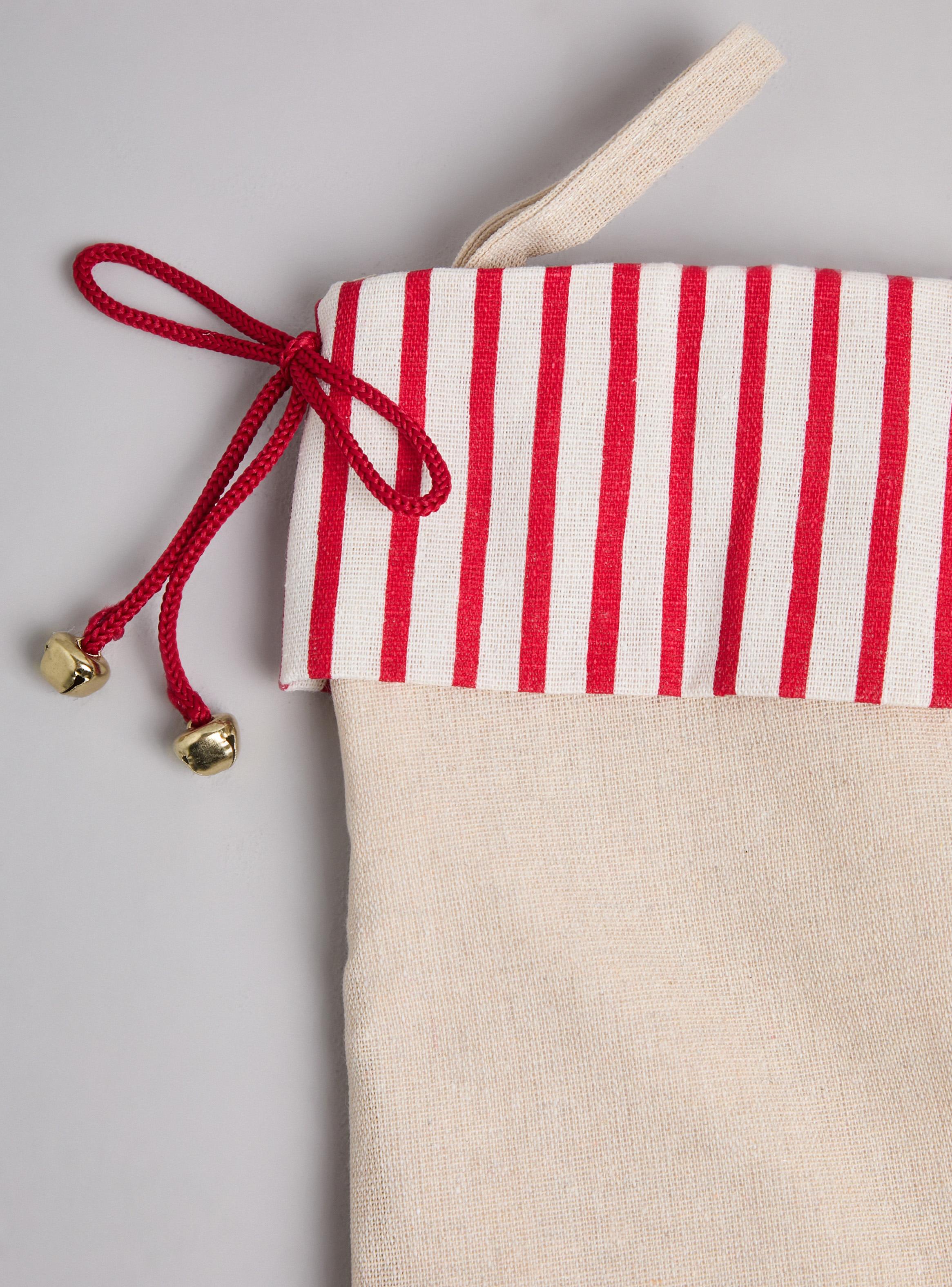 Bota de Navidad Natural Rayas-2