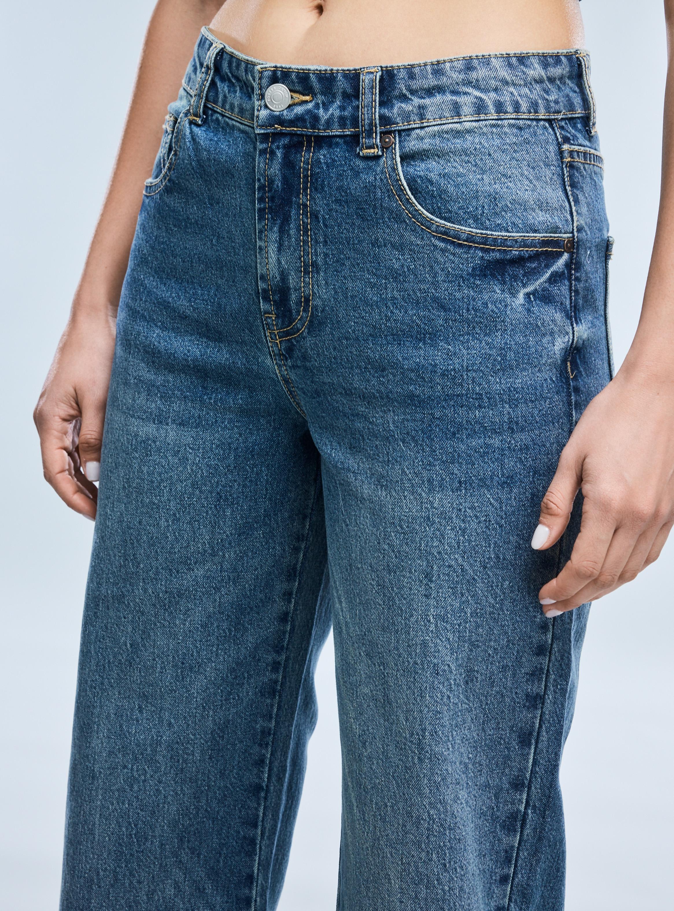 Jeans Wide Leg 5 Bolsillos Tiro Medio-2