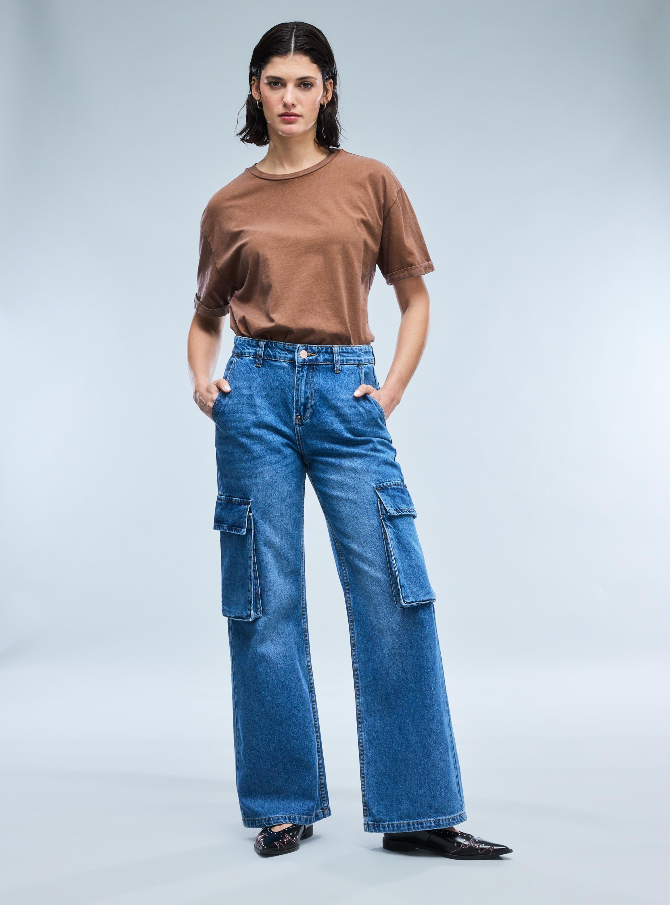 Jeans Wide Leg Cargo-4