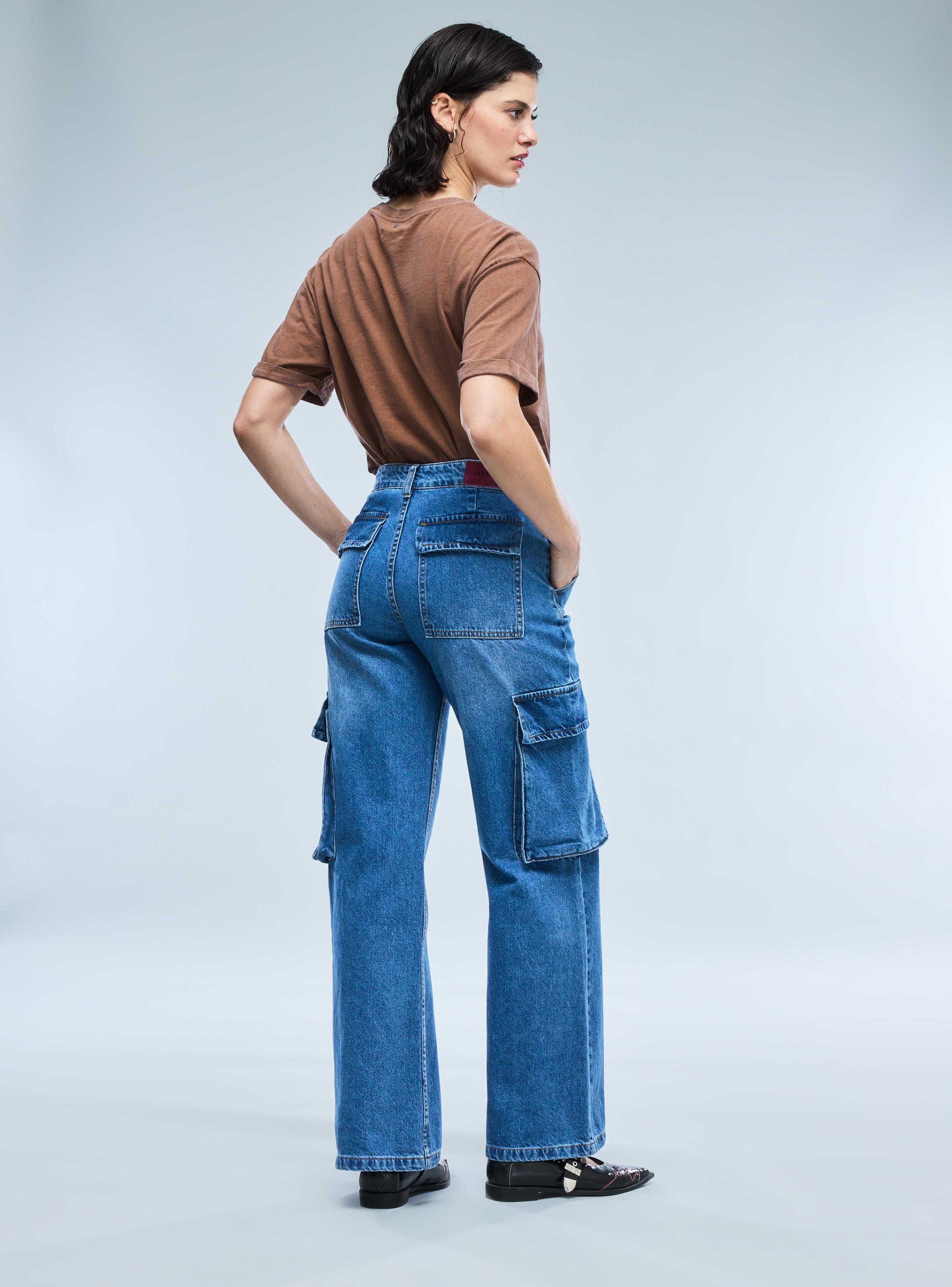 Jeans Wide Leg Cargo-5