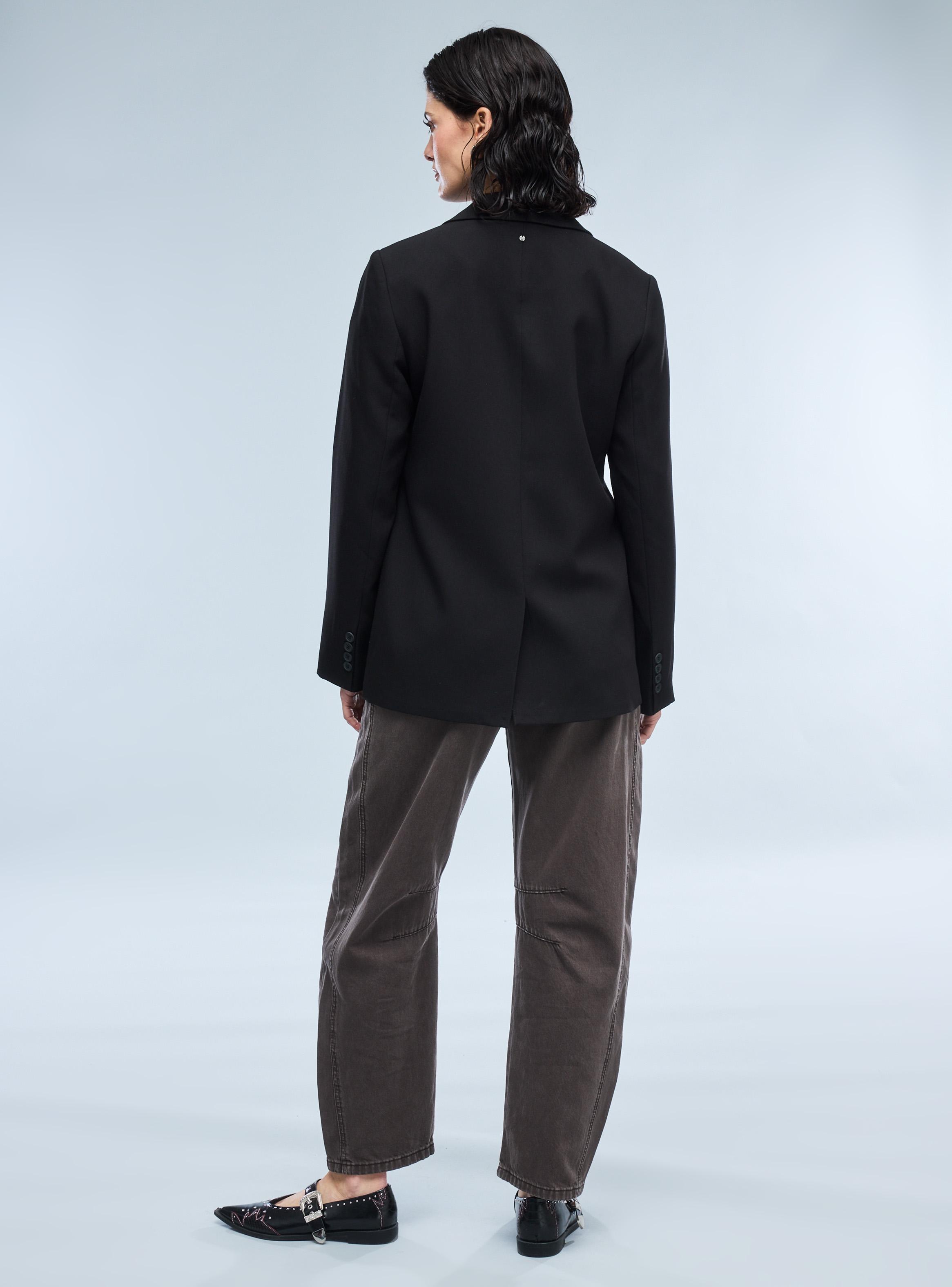 Blazer Botón Brillante Color-5